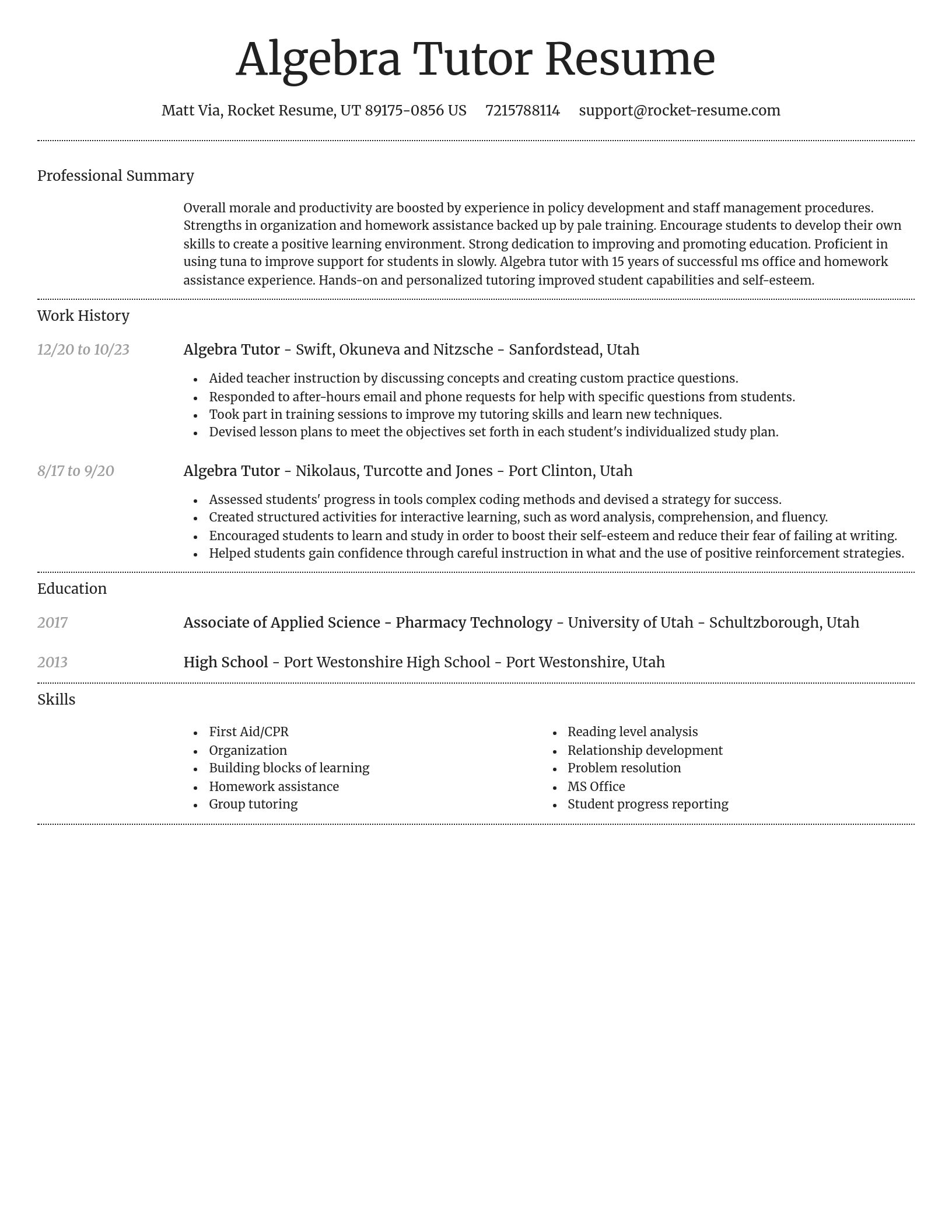Dignified resume template