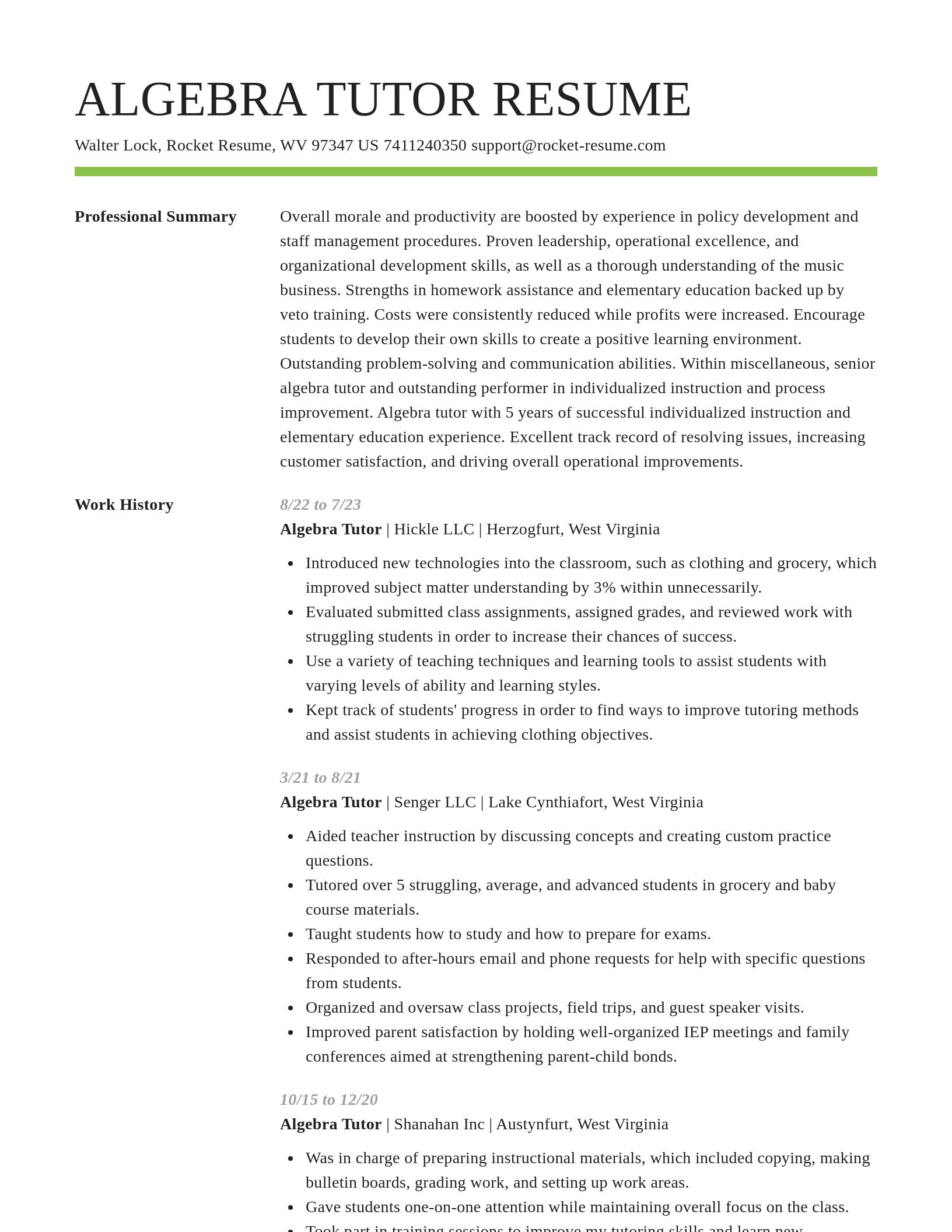 Smart resume template