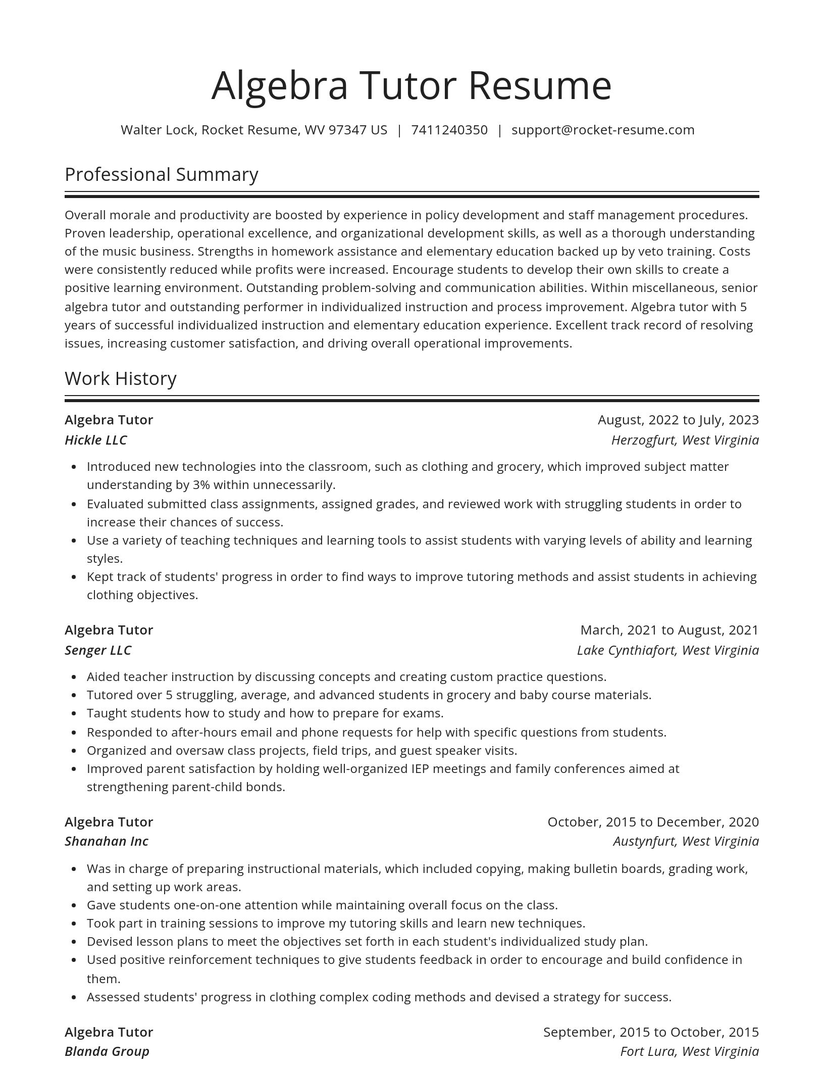 Spotlight resume template