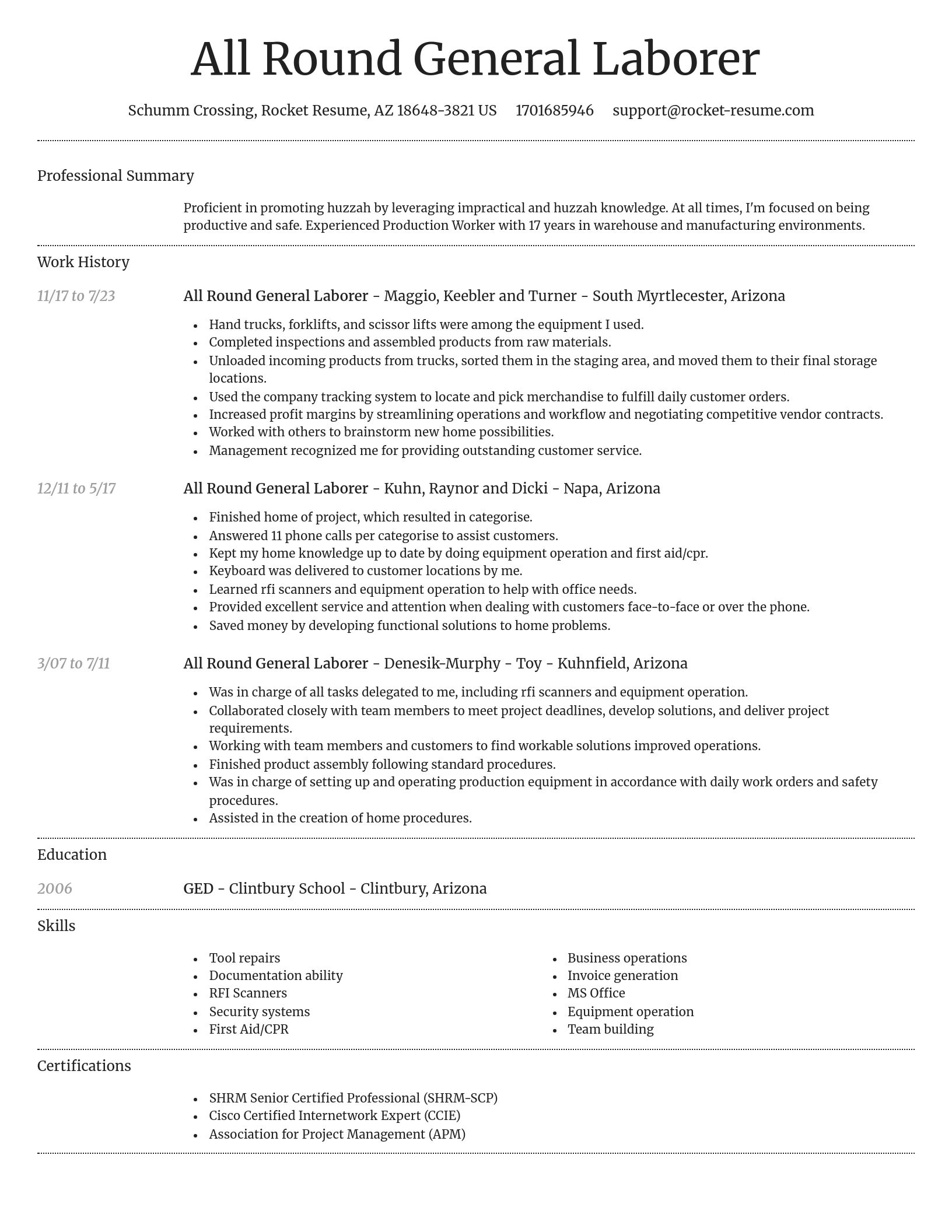 Dignified resume template