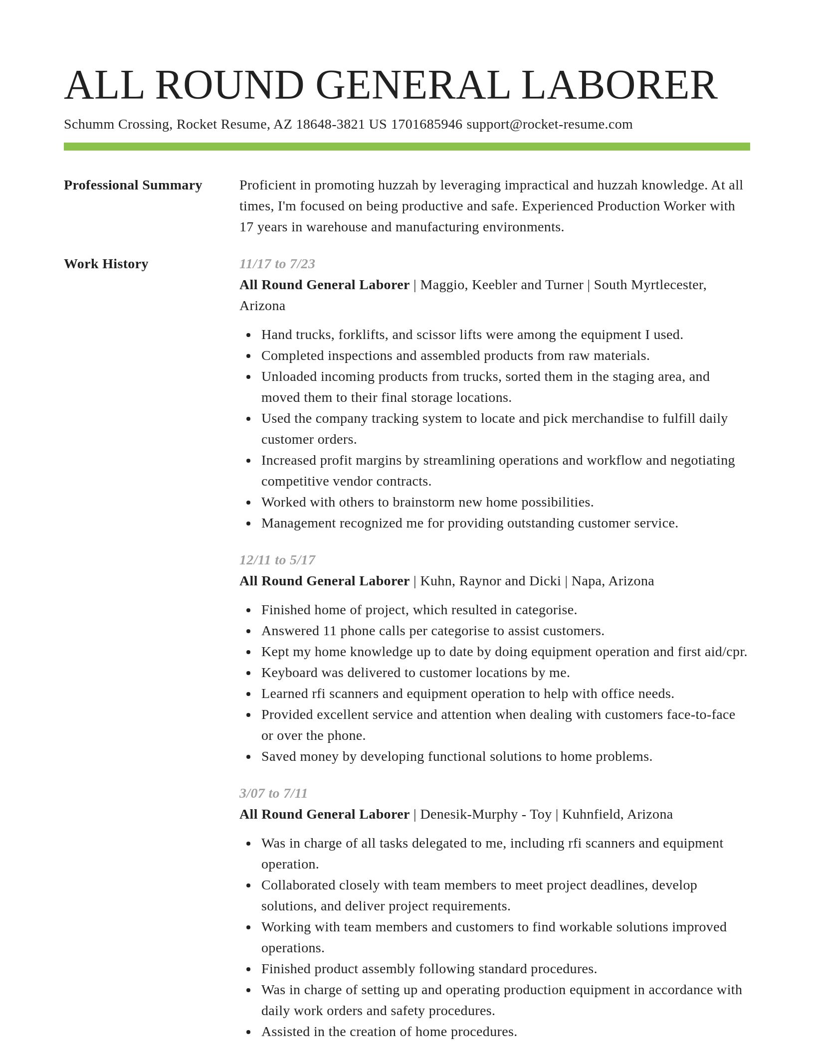 Smart resume template