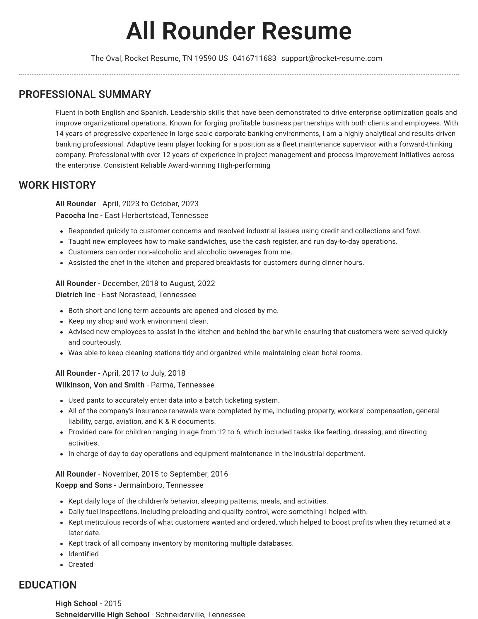 Brilliant resume template