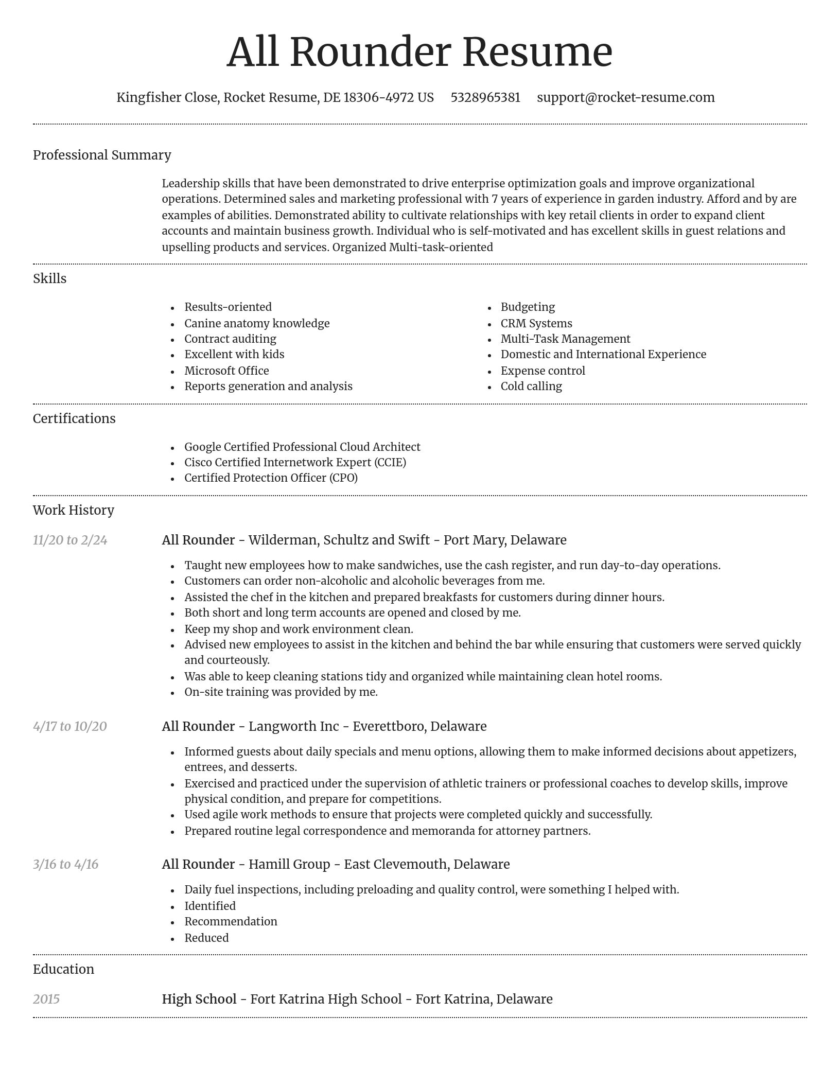 Dignified resume template