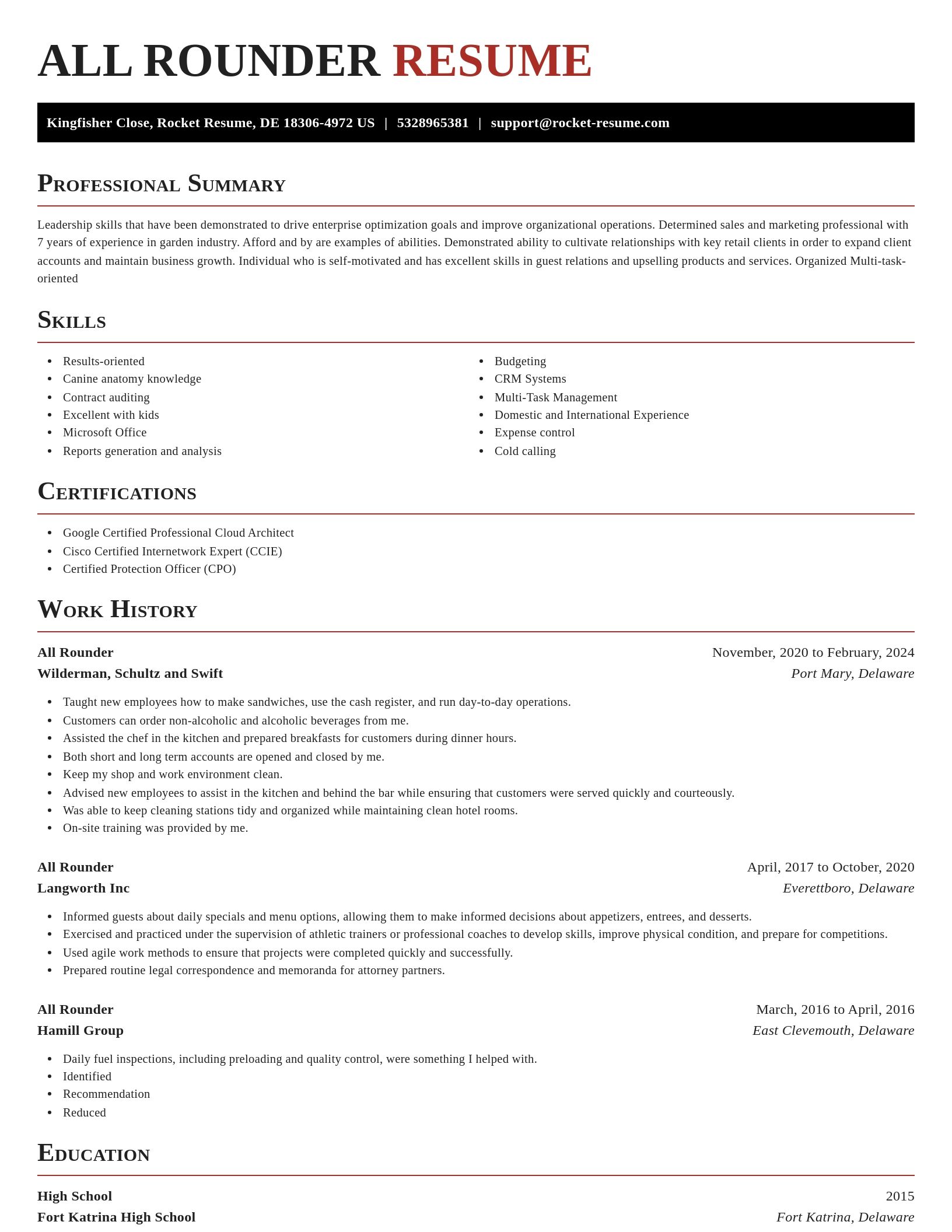 Exquisite resume template