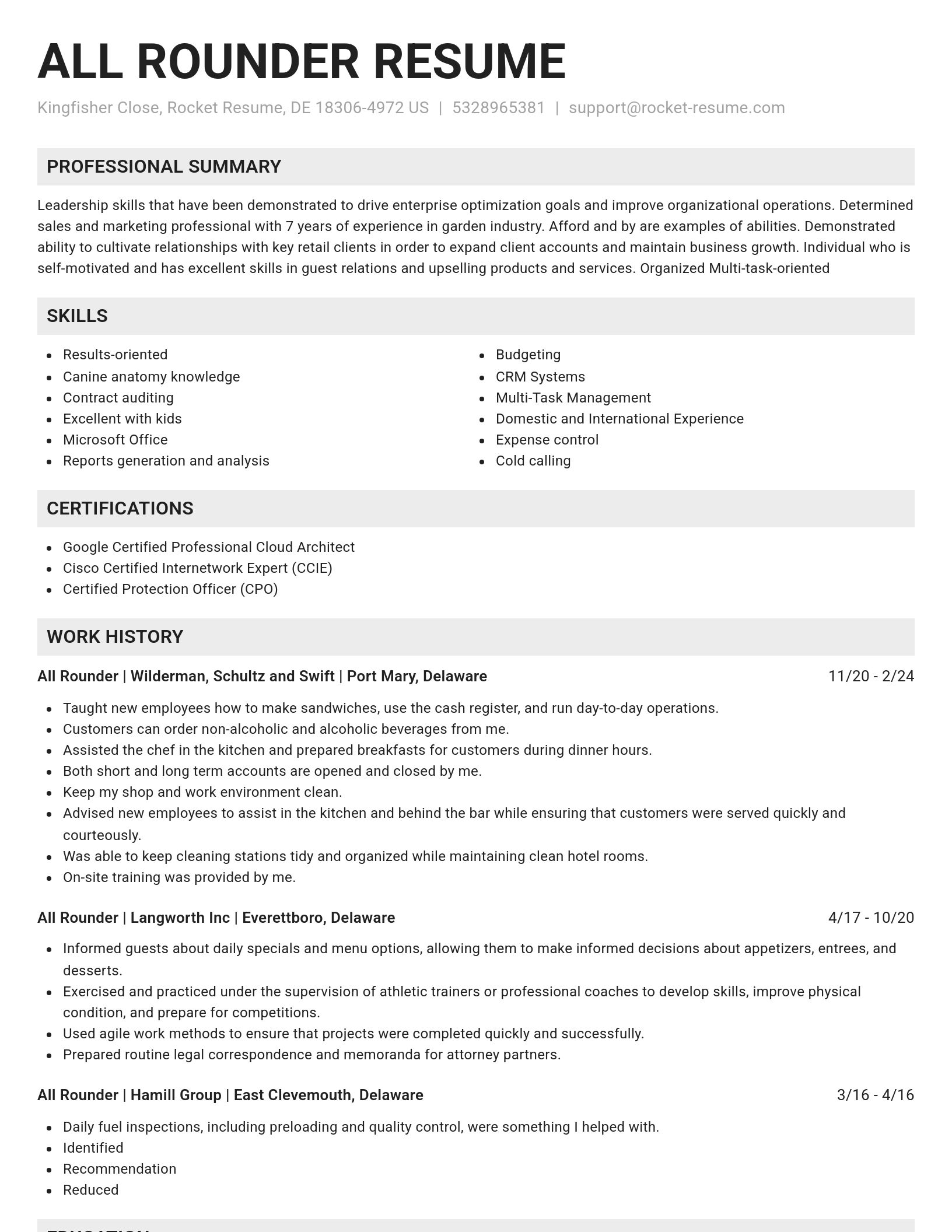 Genius resume template