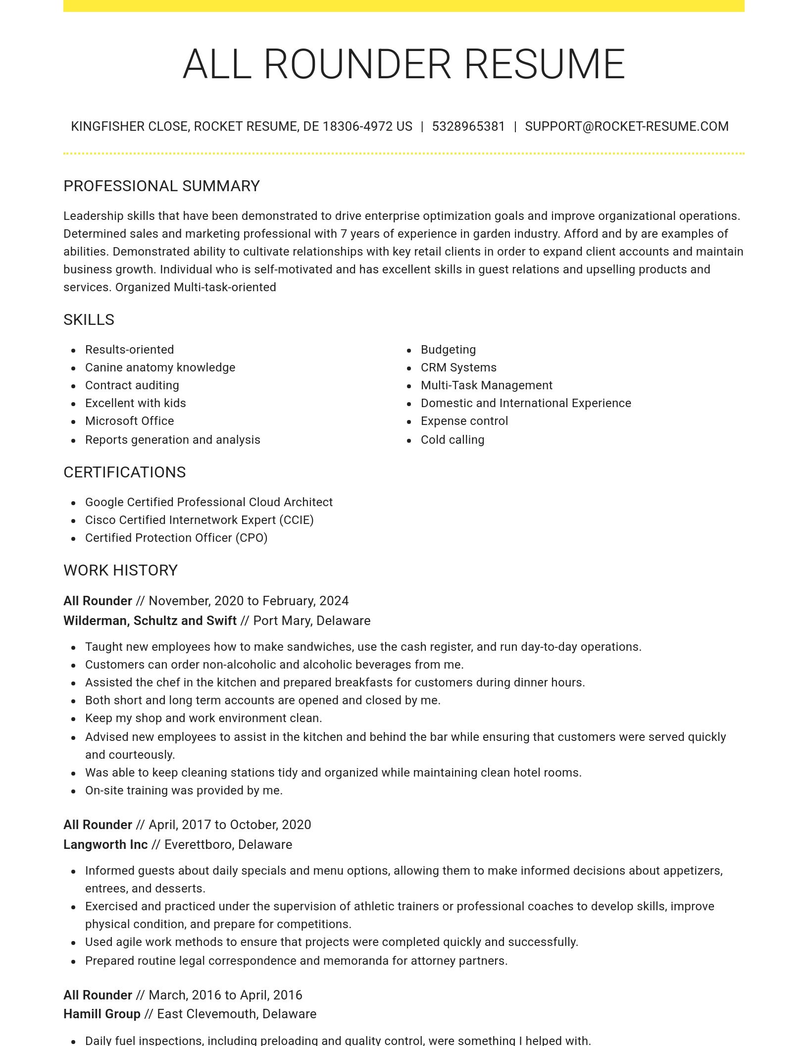 Grand resume template
