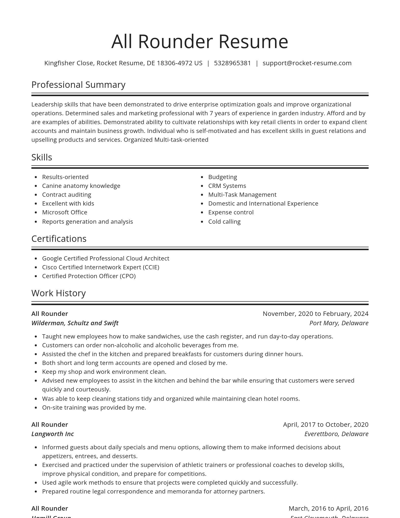 Spotlight resume template