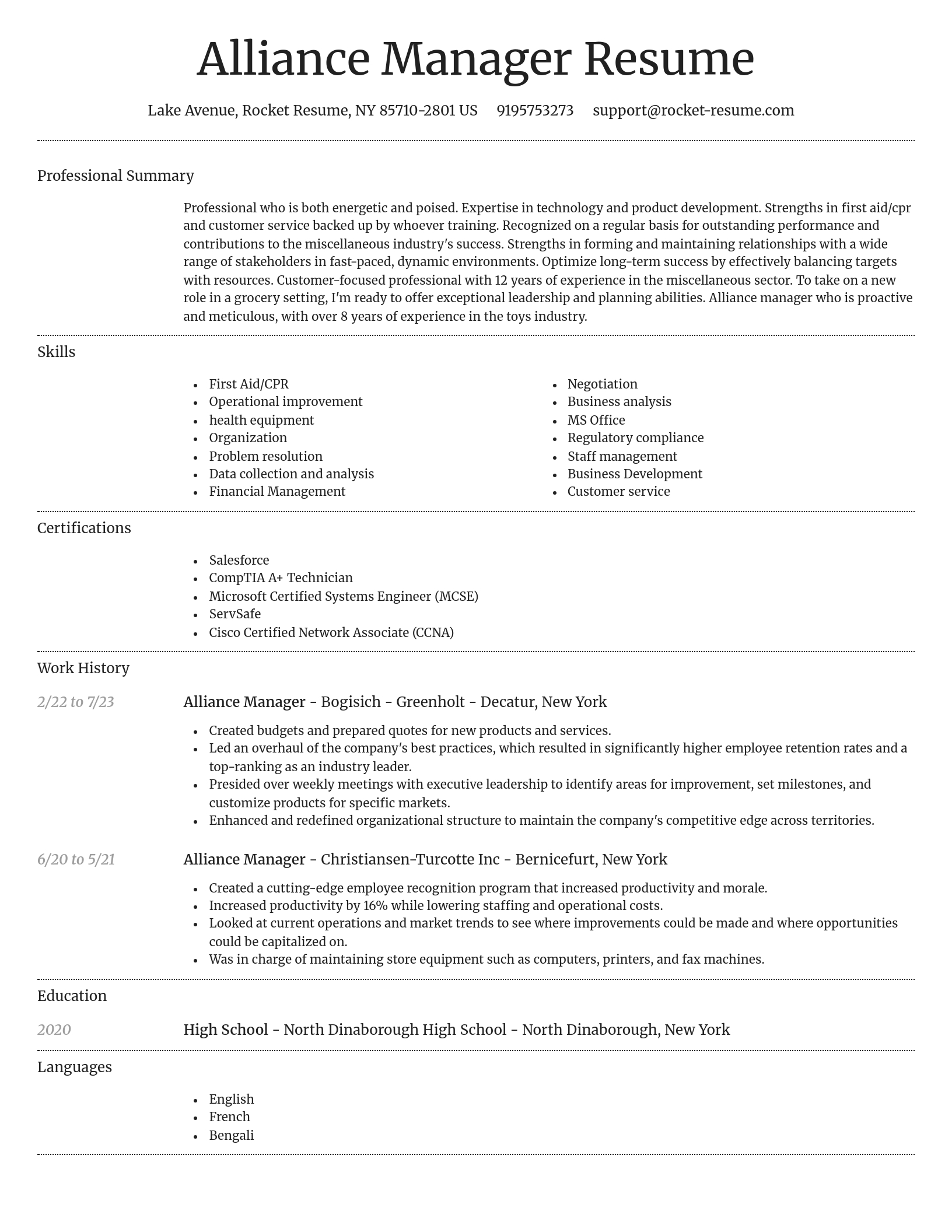 Dignified resume template
