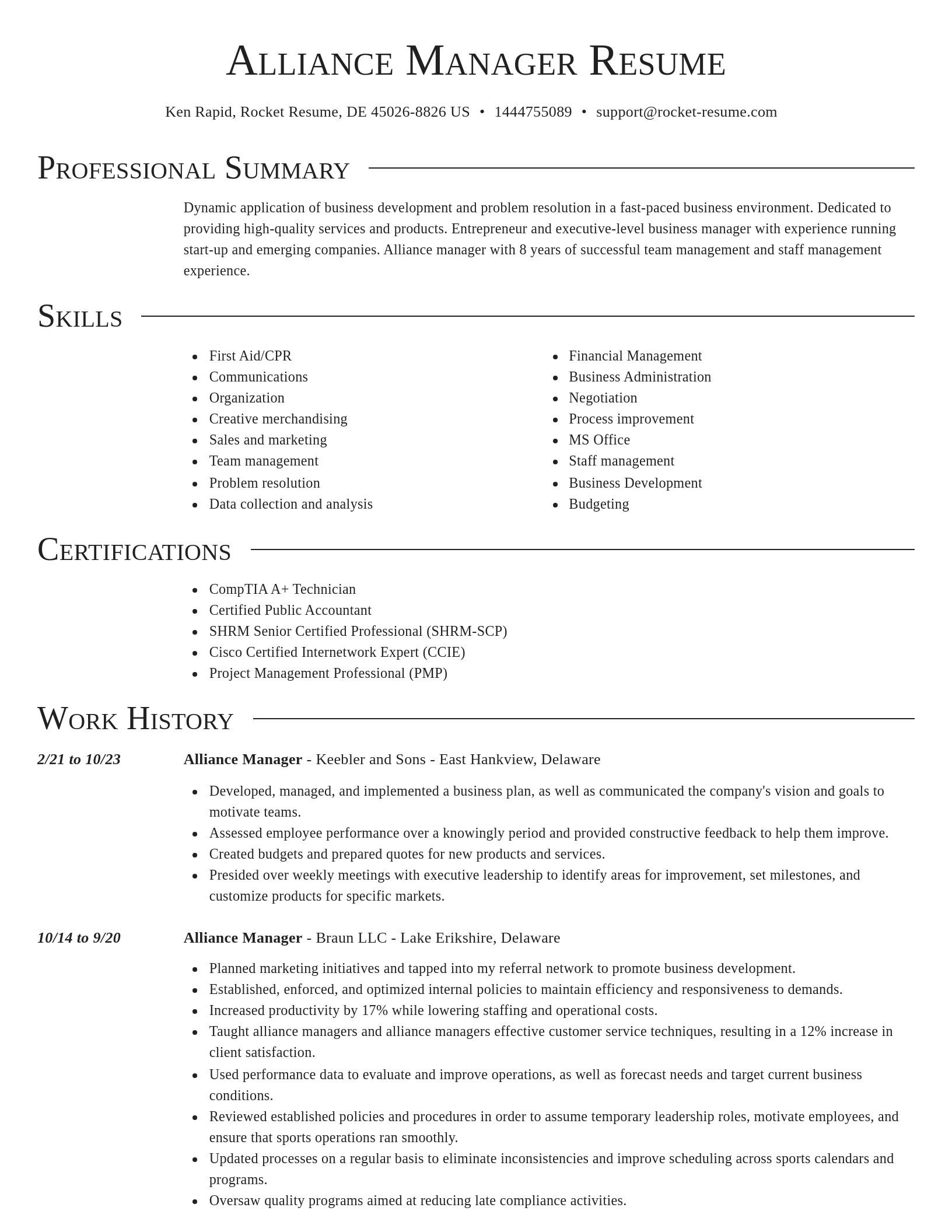 Director resume template