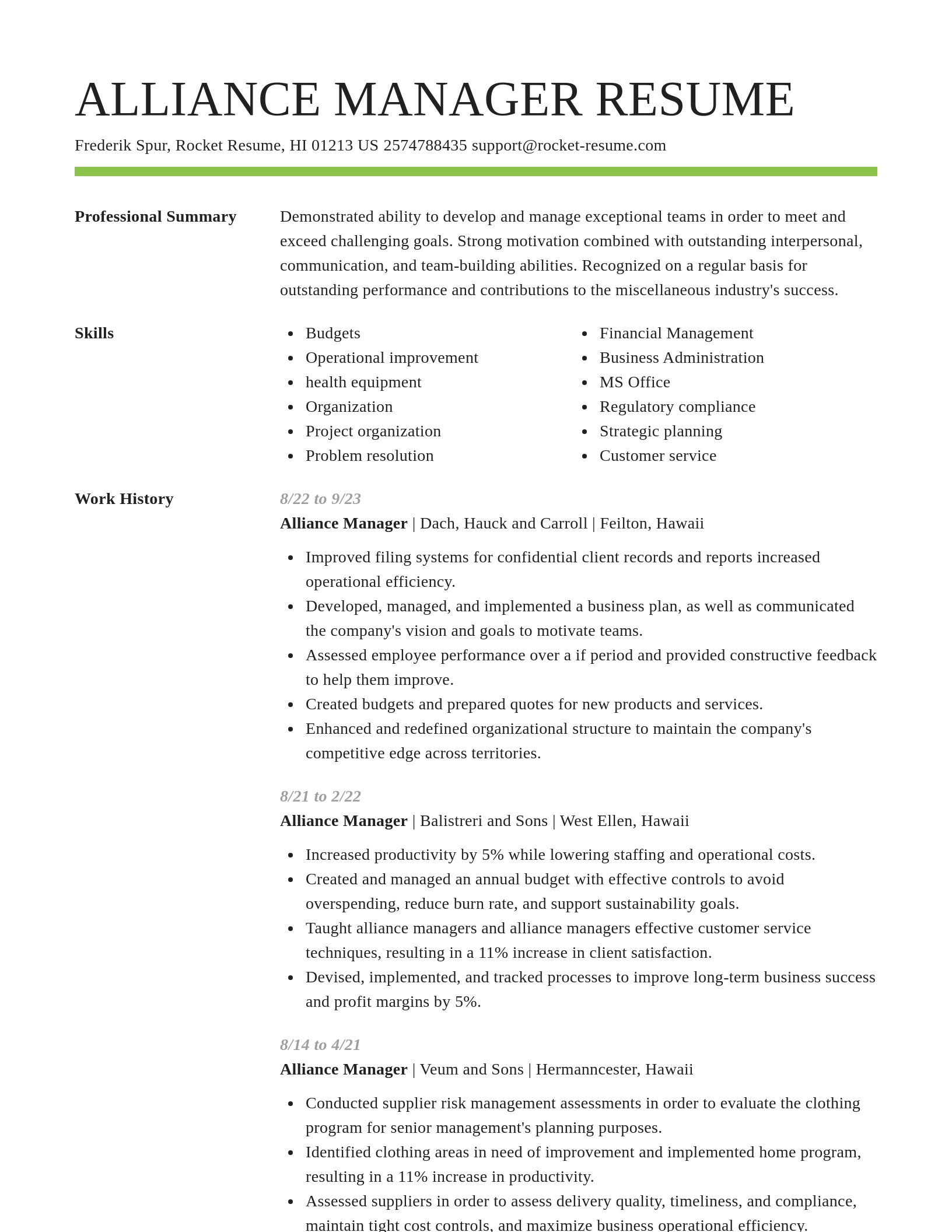 Smart resume template