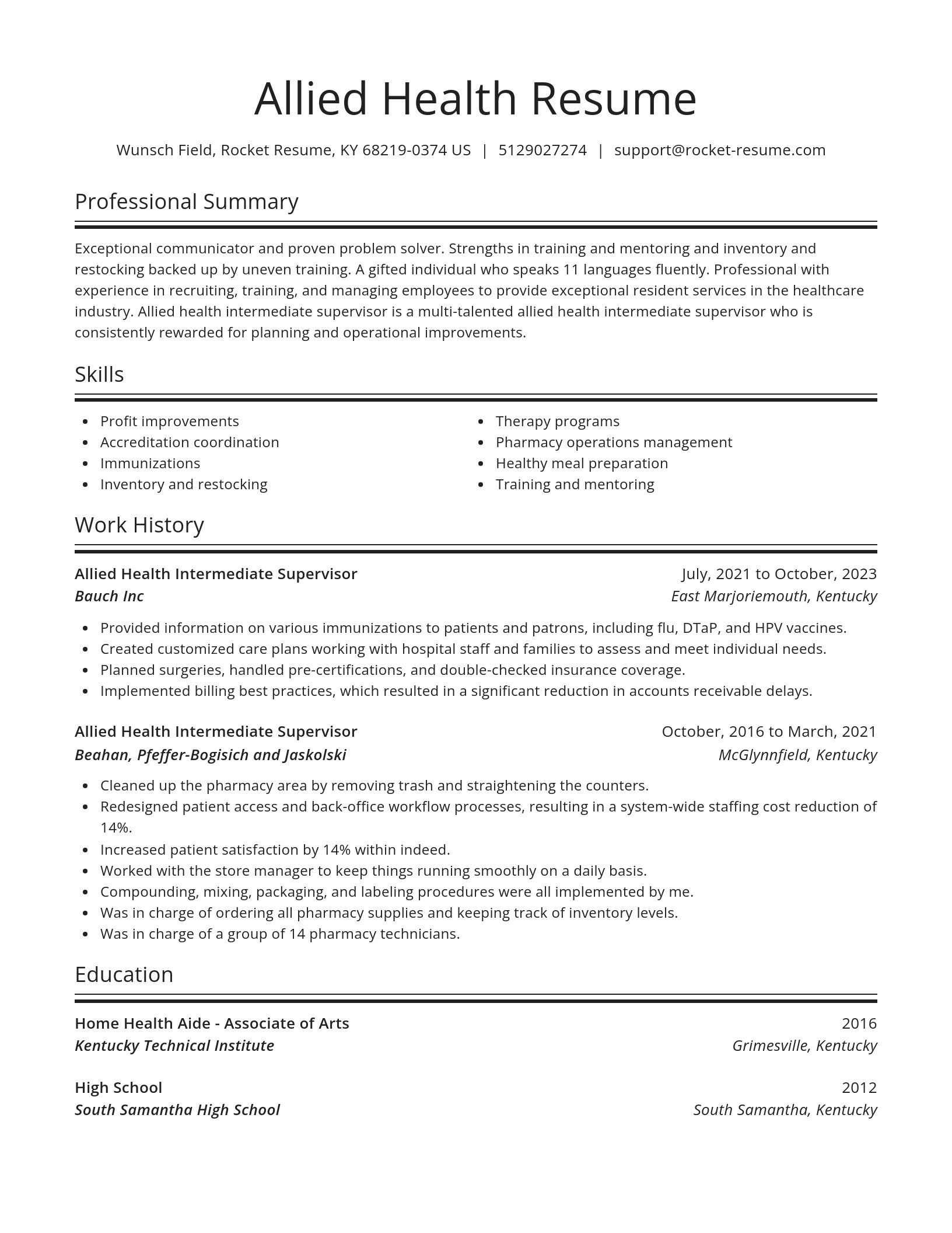 Spotlight resume template