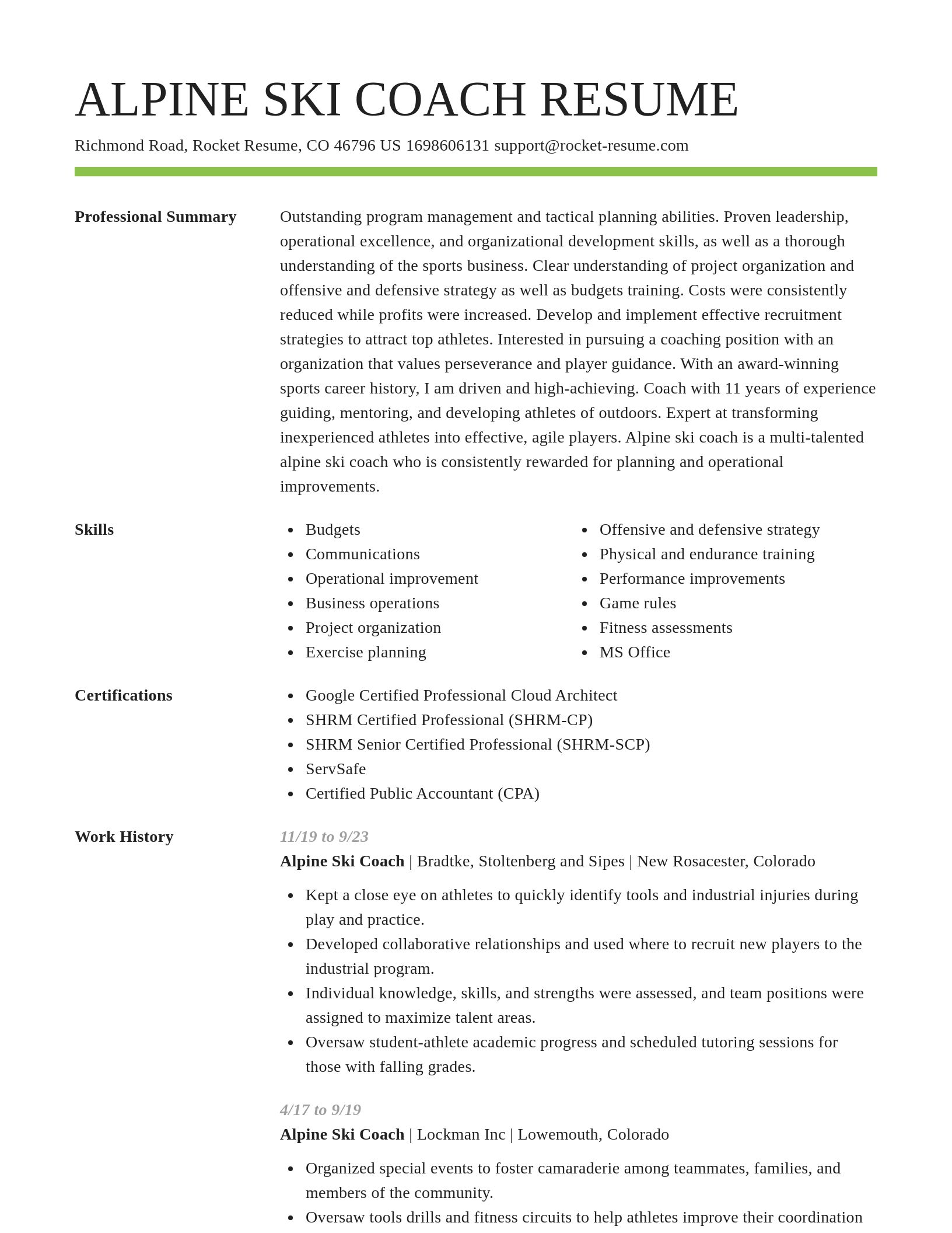 Smart resume template