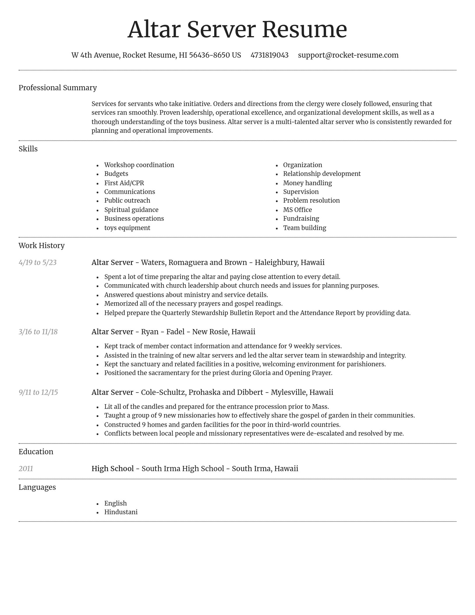 Dignified resume template