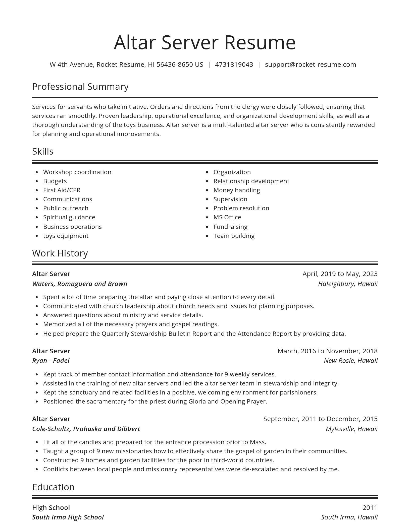 Spotlight resume template
