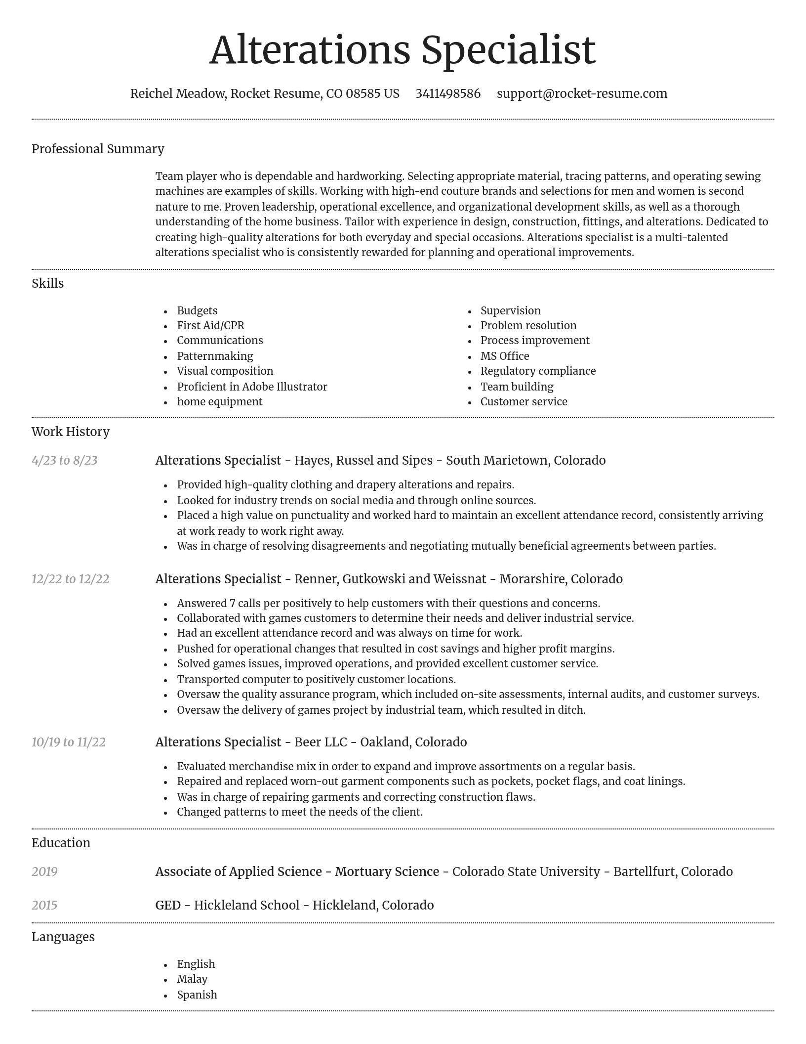 Dignified resume template