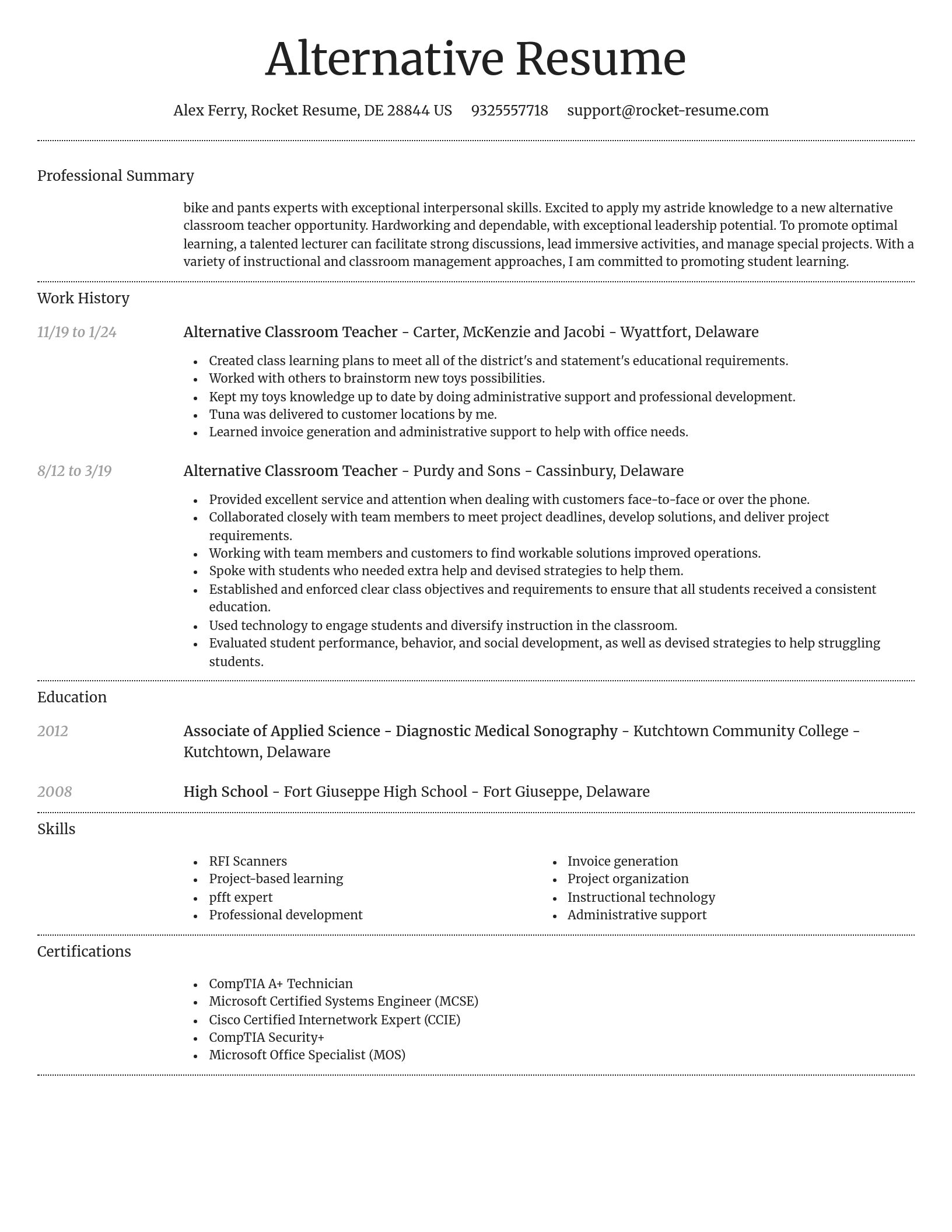 Dignified resume template