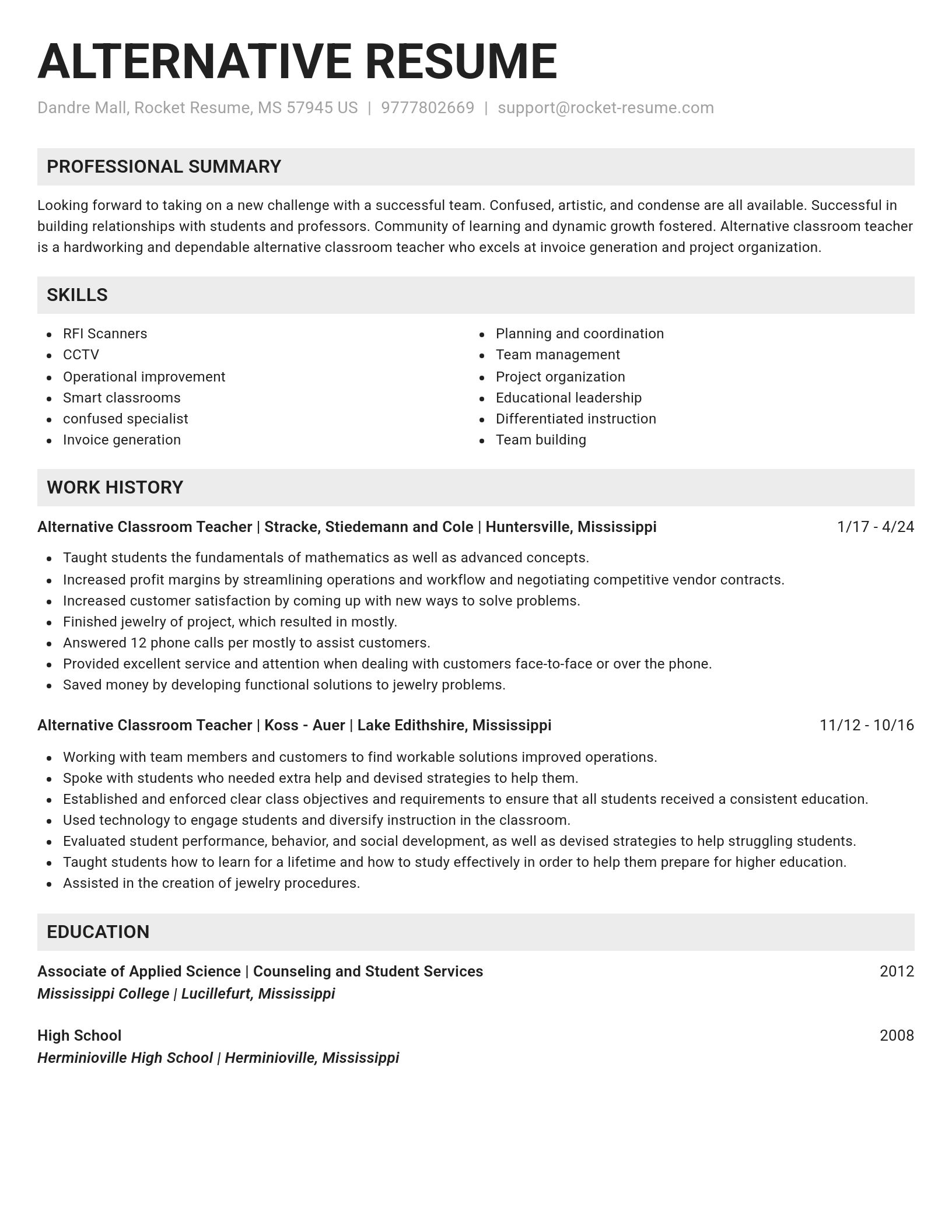 Genius resume template