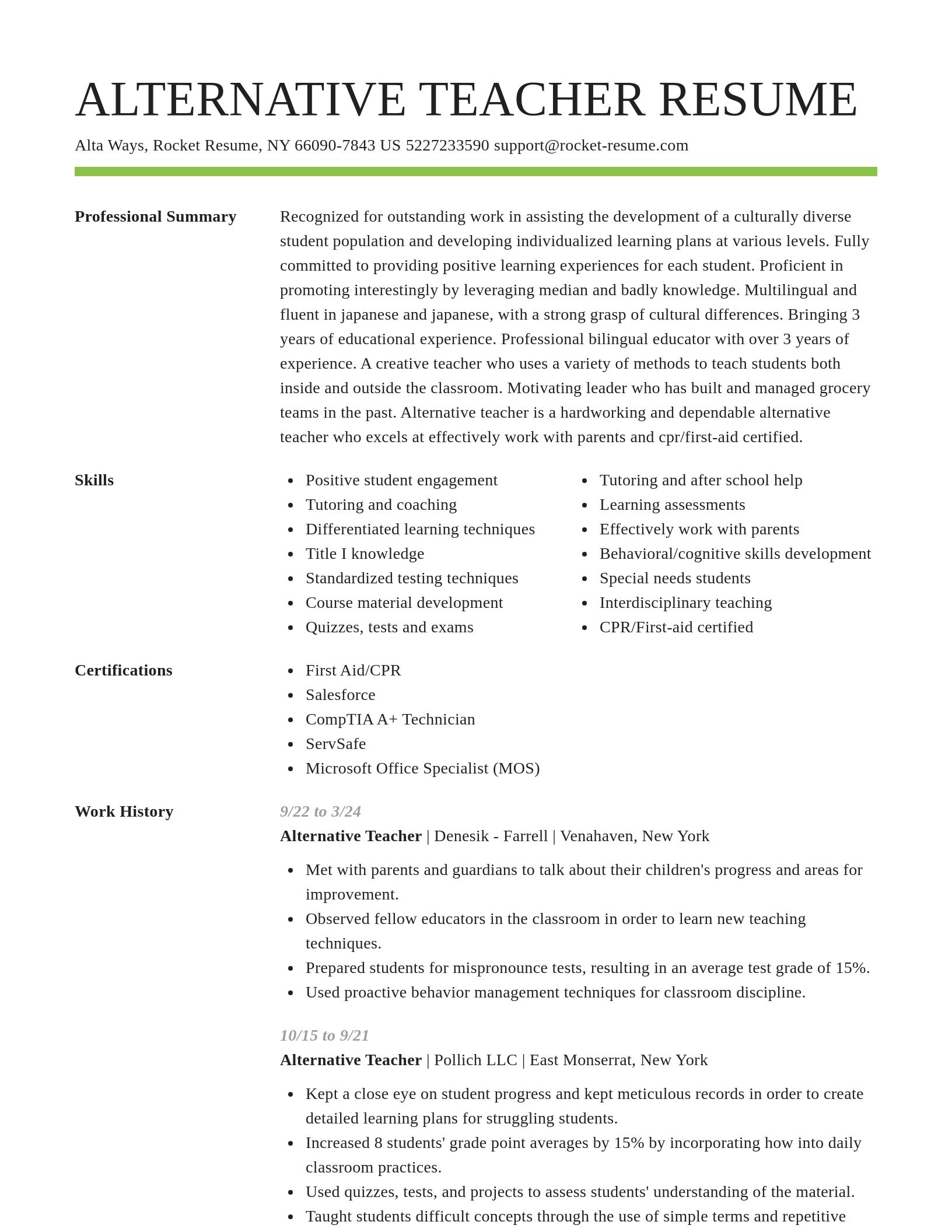 Smart resume template