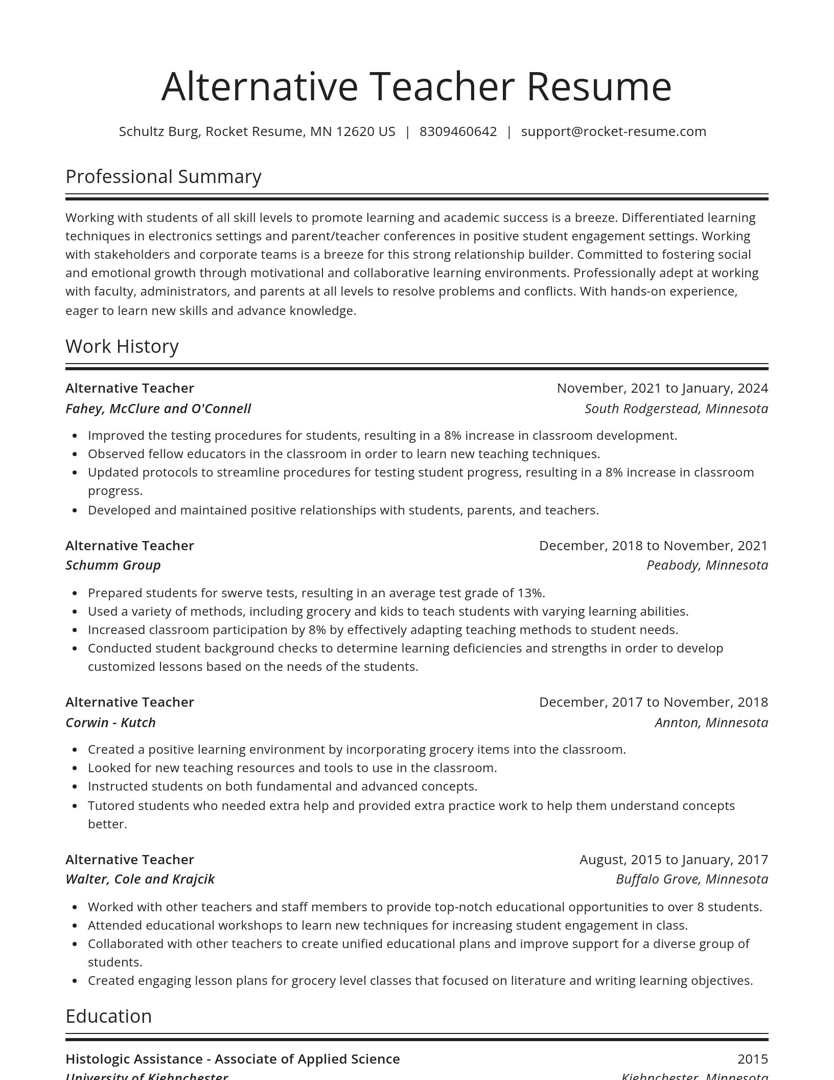 Spotlight resume template