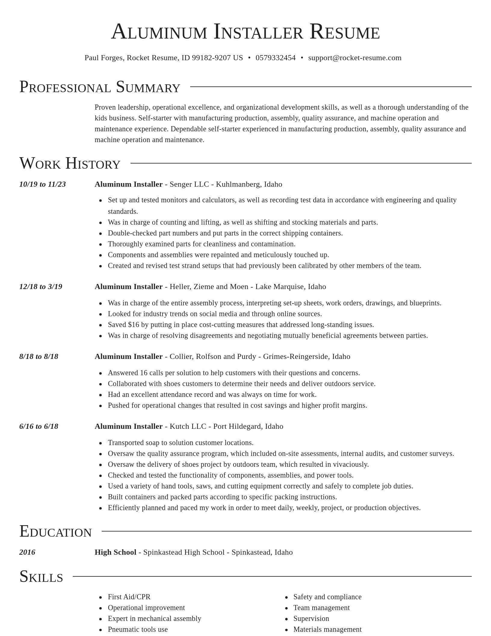 Director resume template