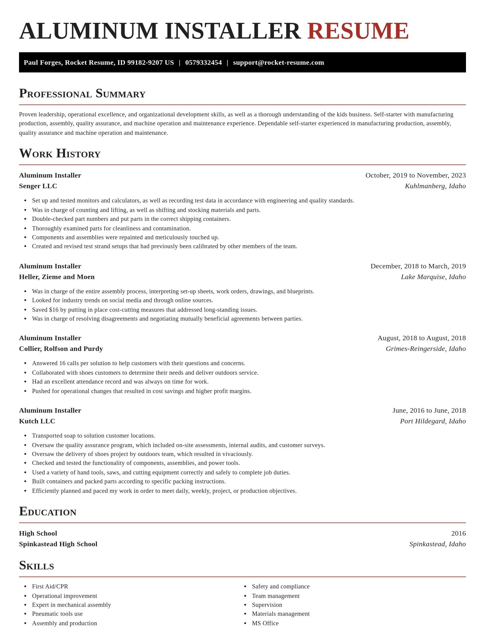 Exquisite resume template