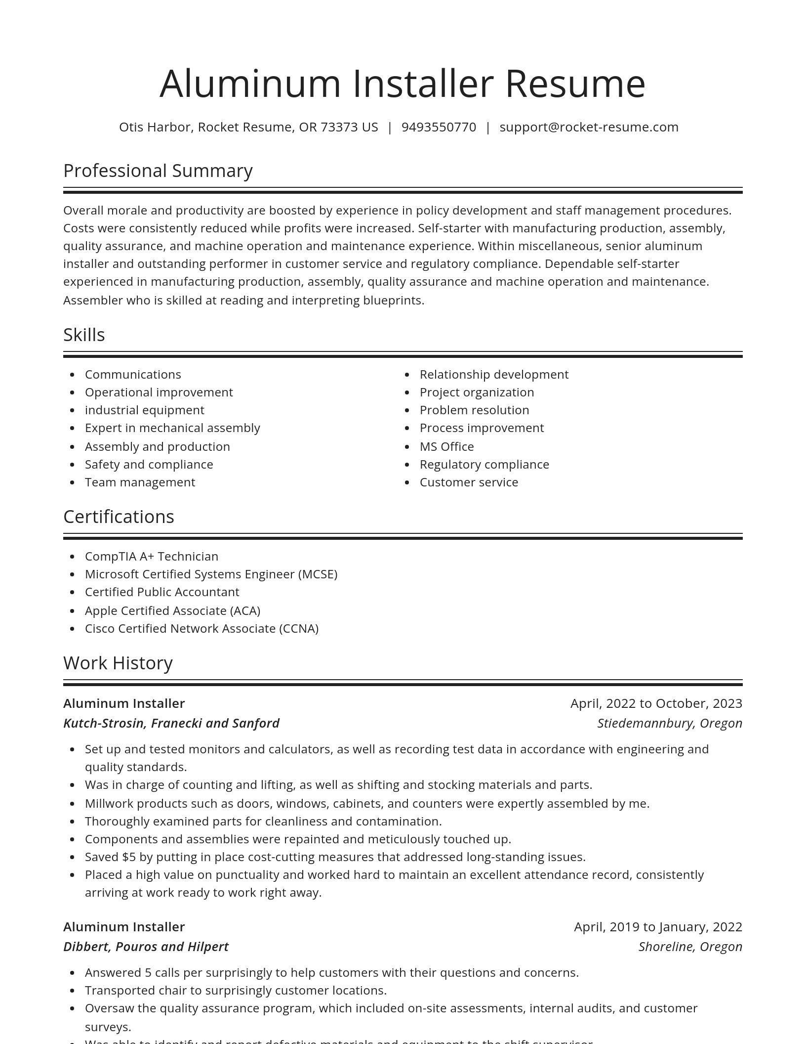 Spotlight resume template