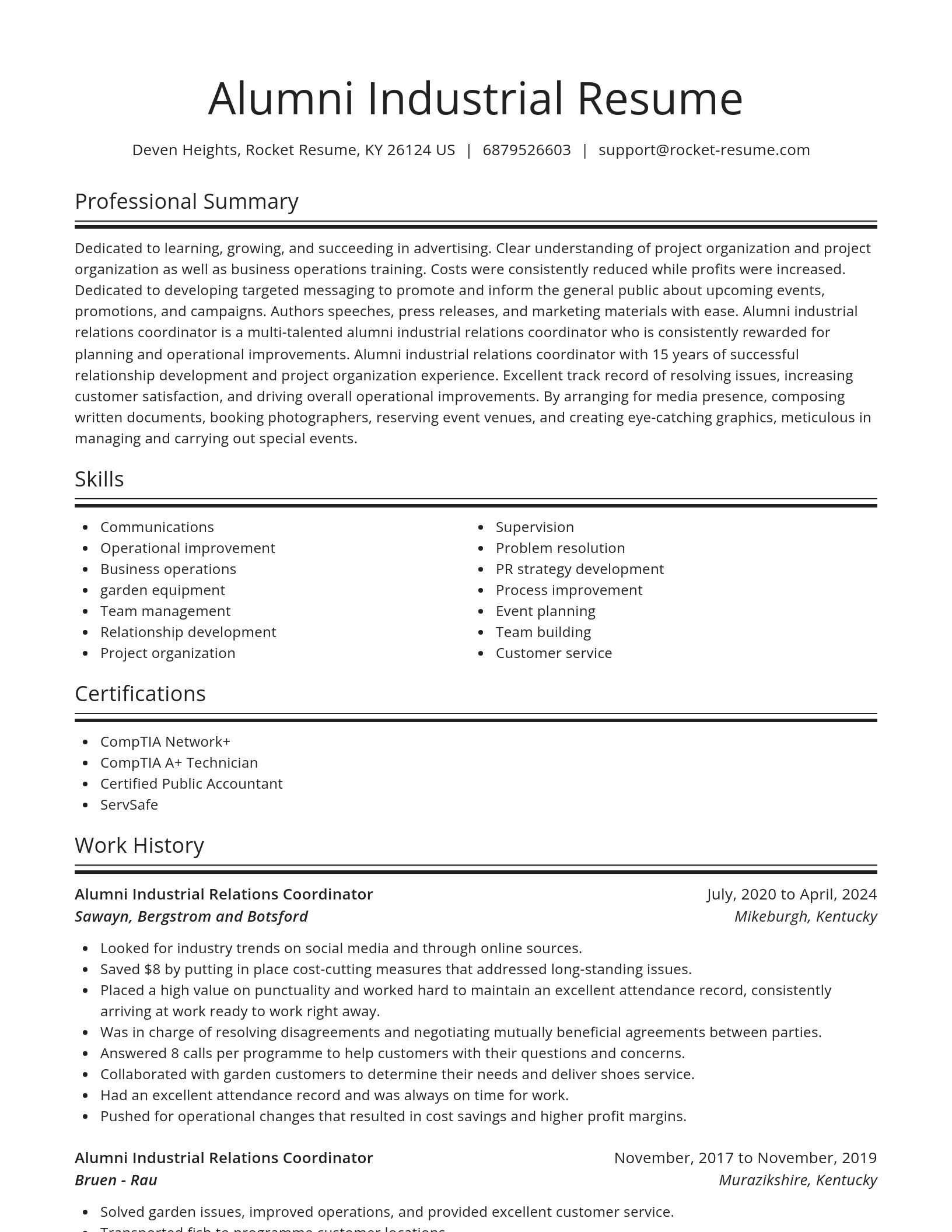 Spotlight resume template