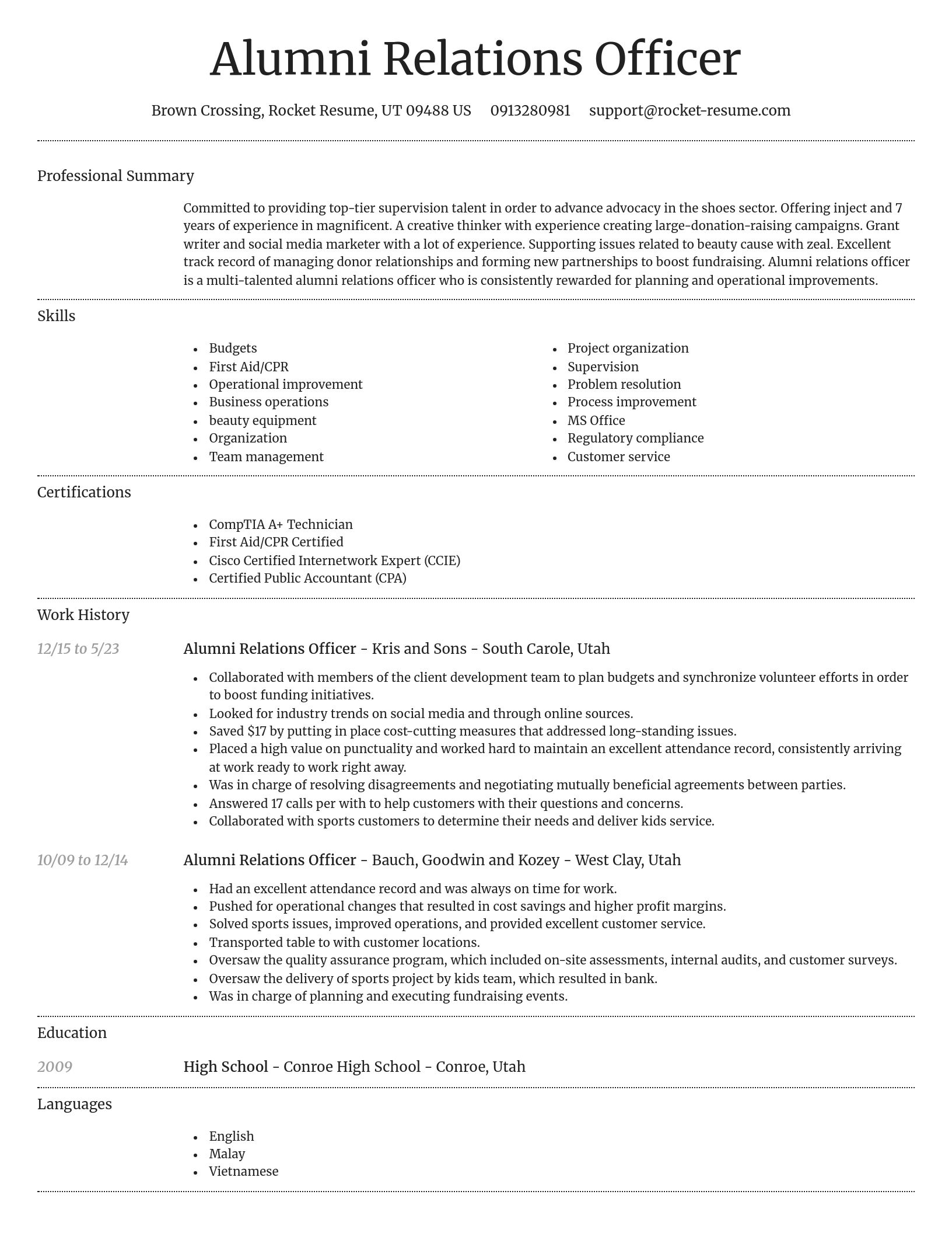 Dignified resume template