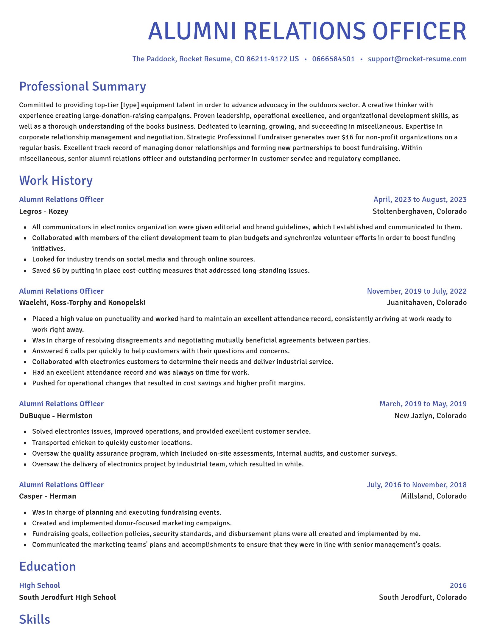 Novel resume template