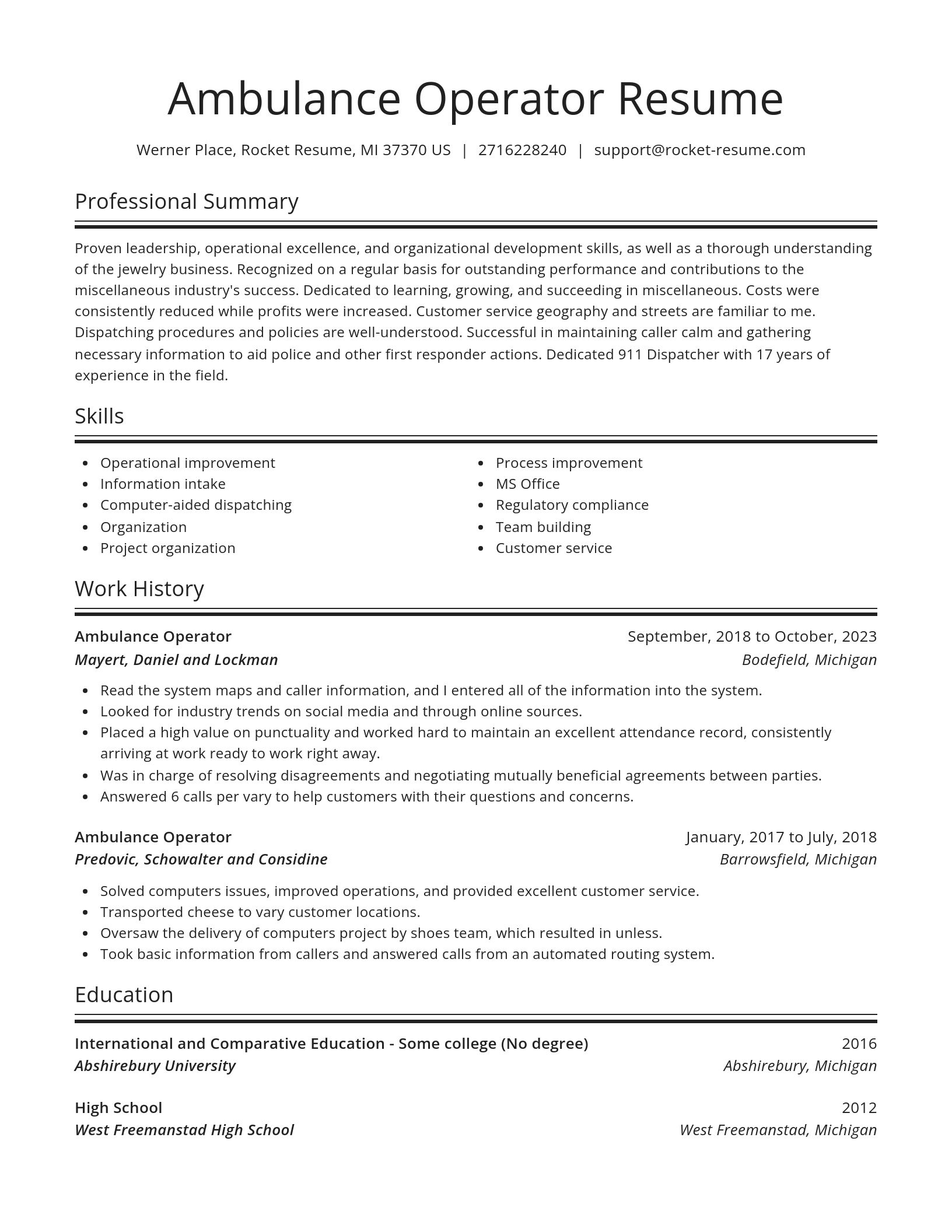 Spotlight resume template