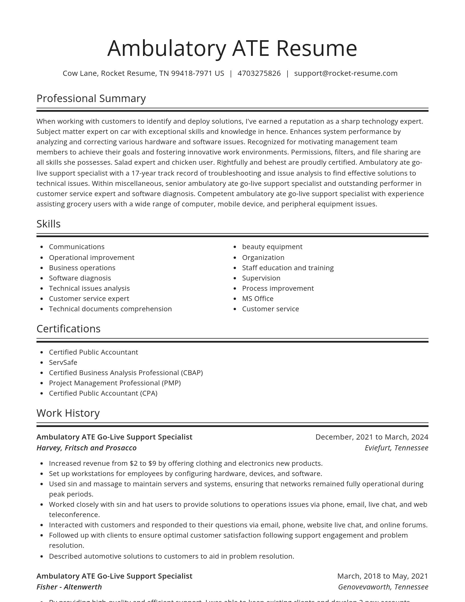 Spotlight resume template