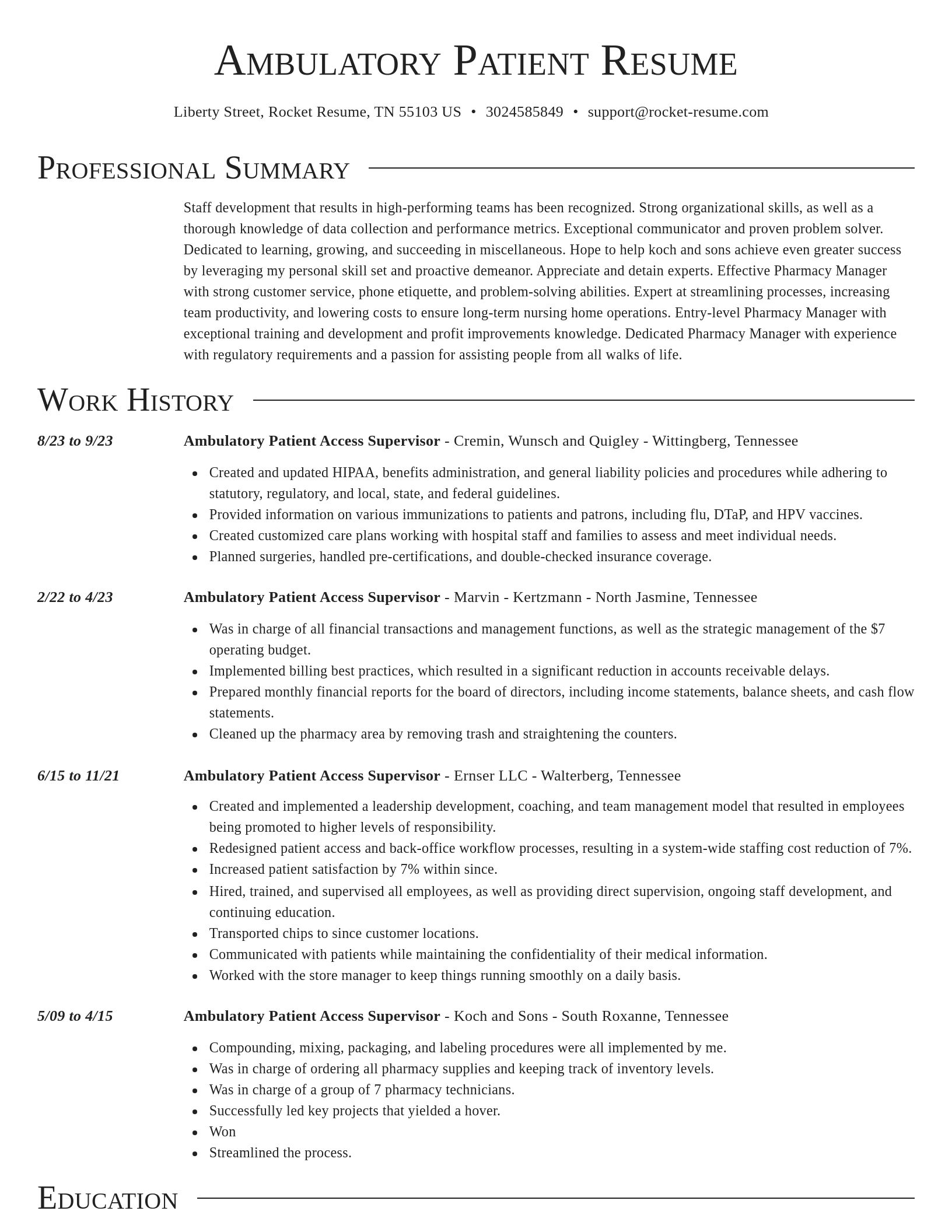 Director resume template