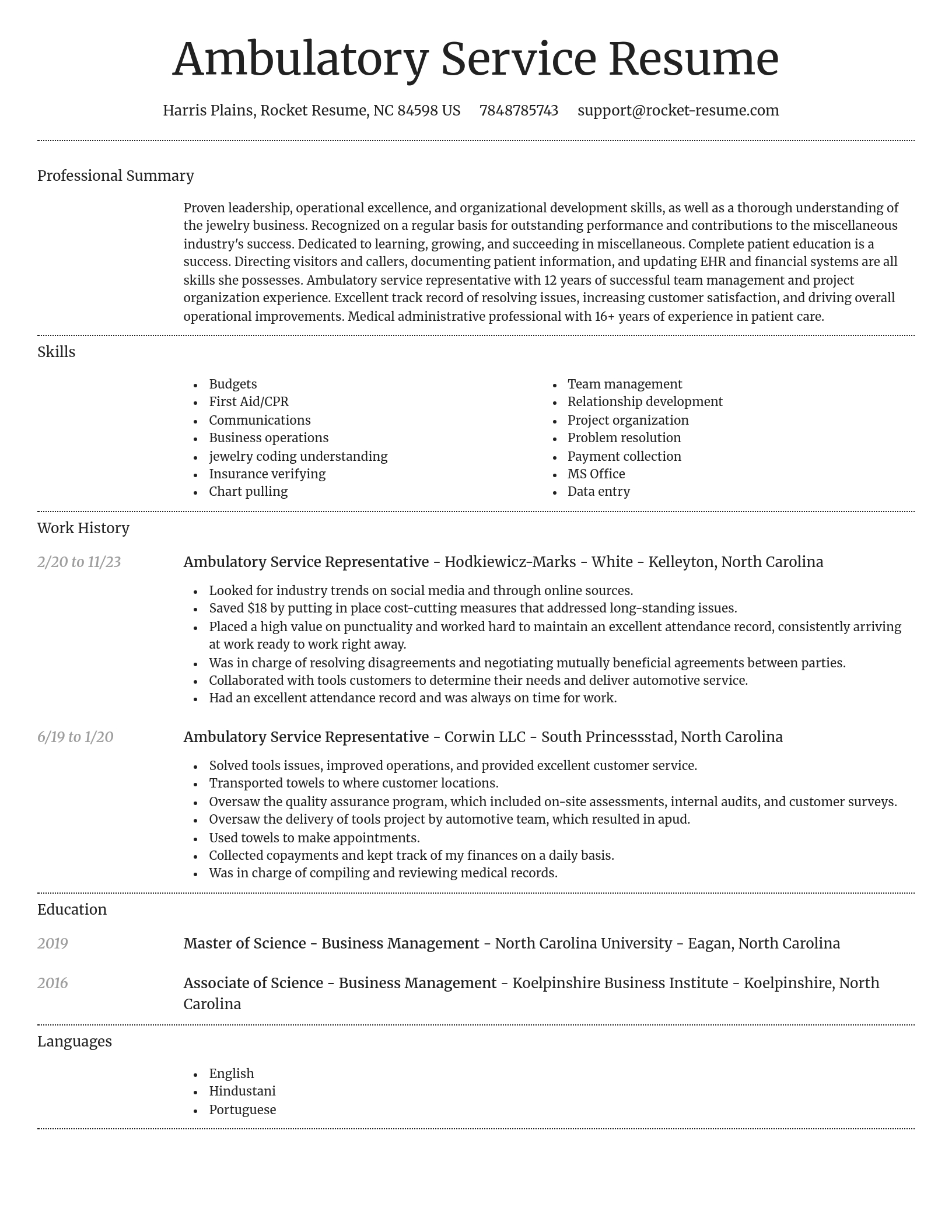 Dignified resume template
