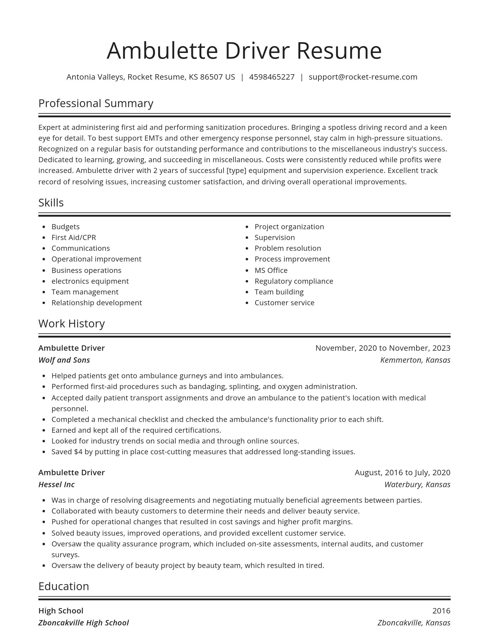 Spotlight resume template