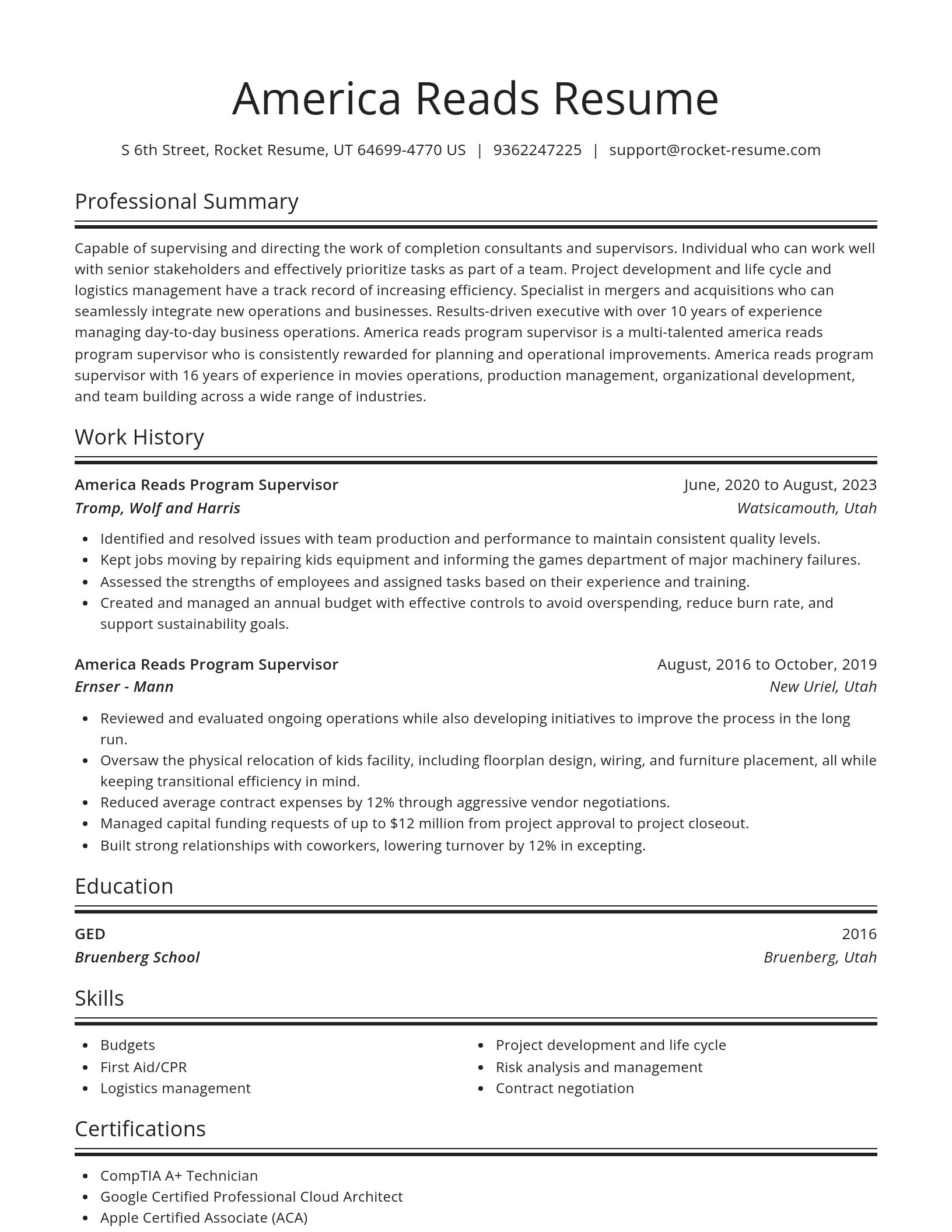 Spotlight resume template