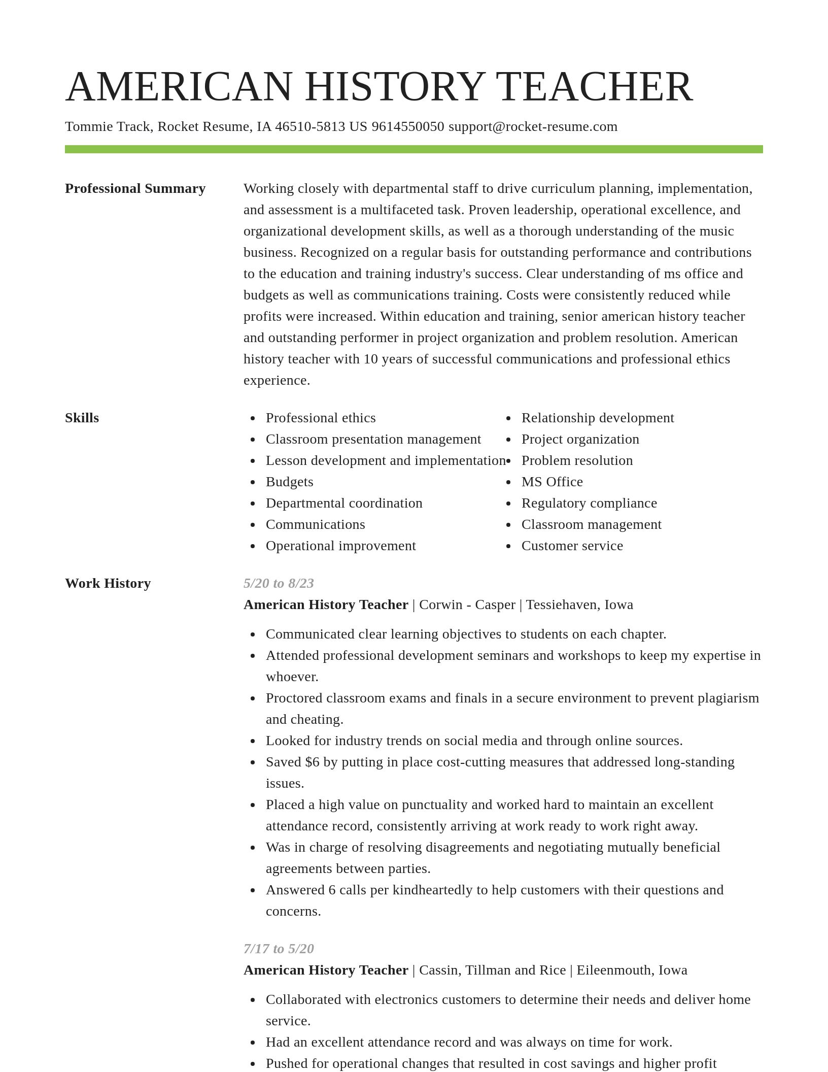 Smart resume template