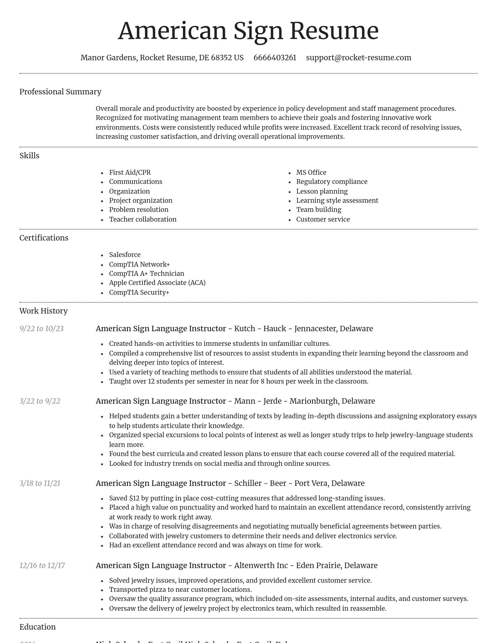 Dignified resume template