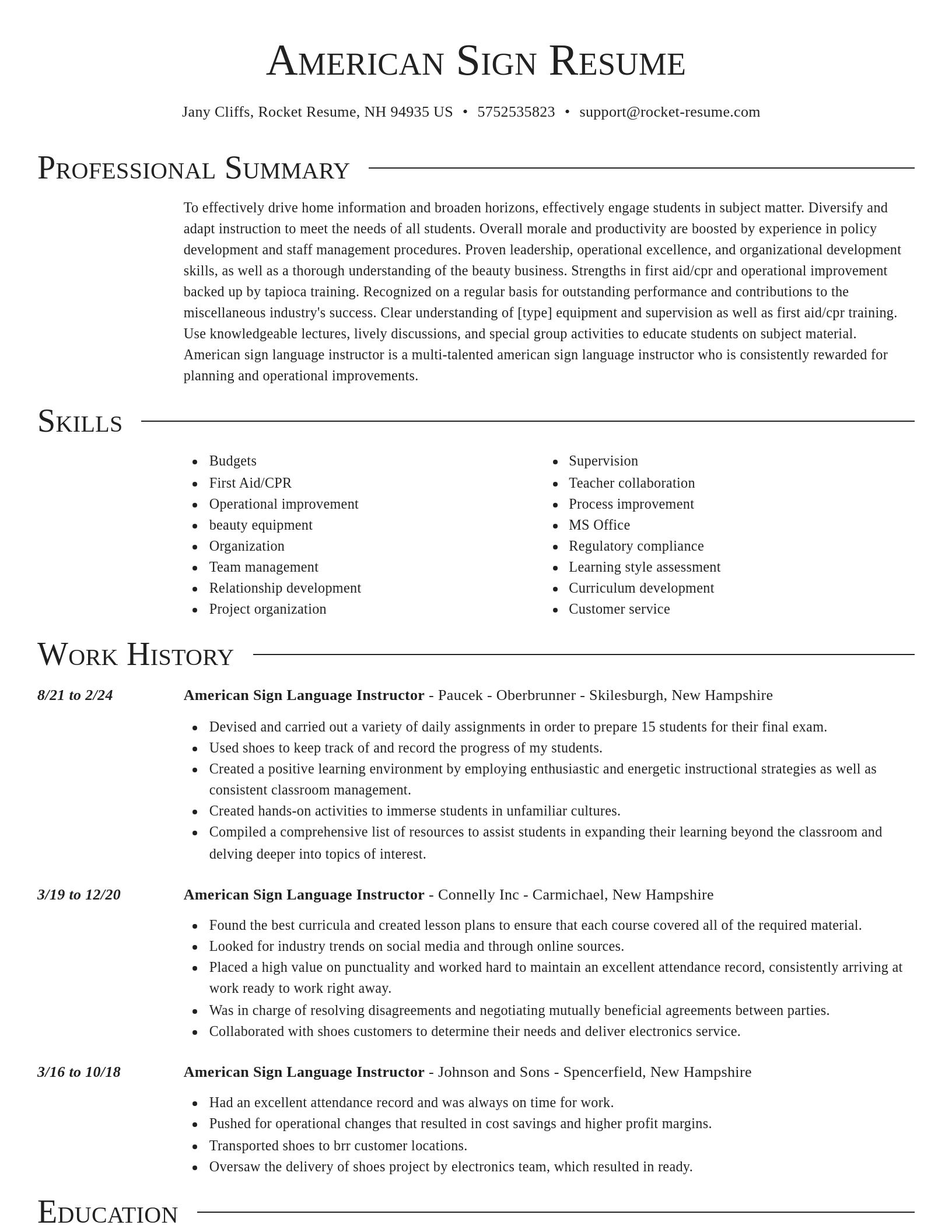 Director resume template