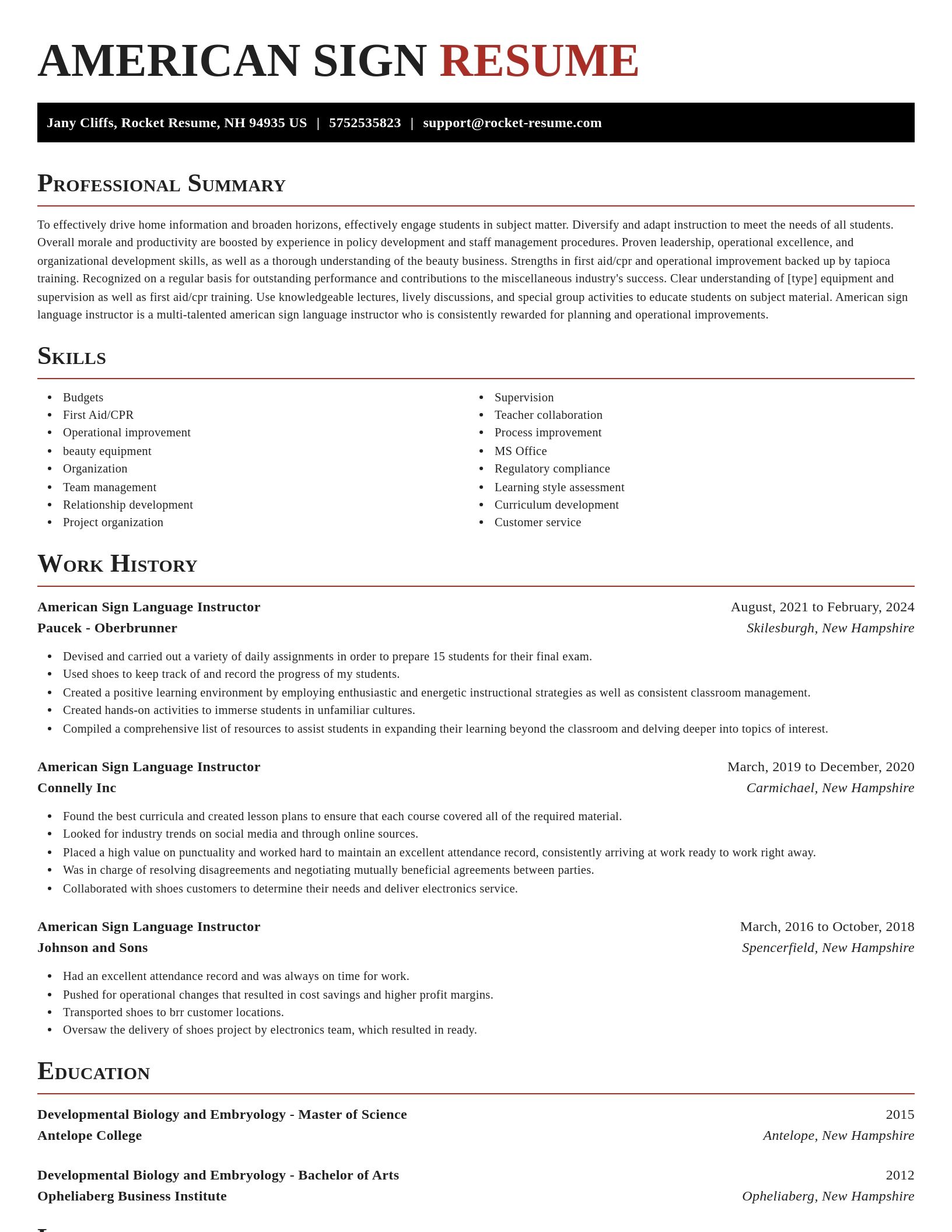 Exquisite resume template