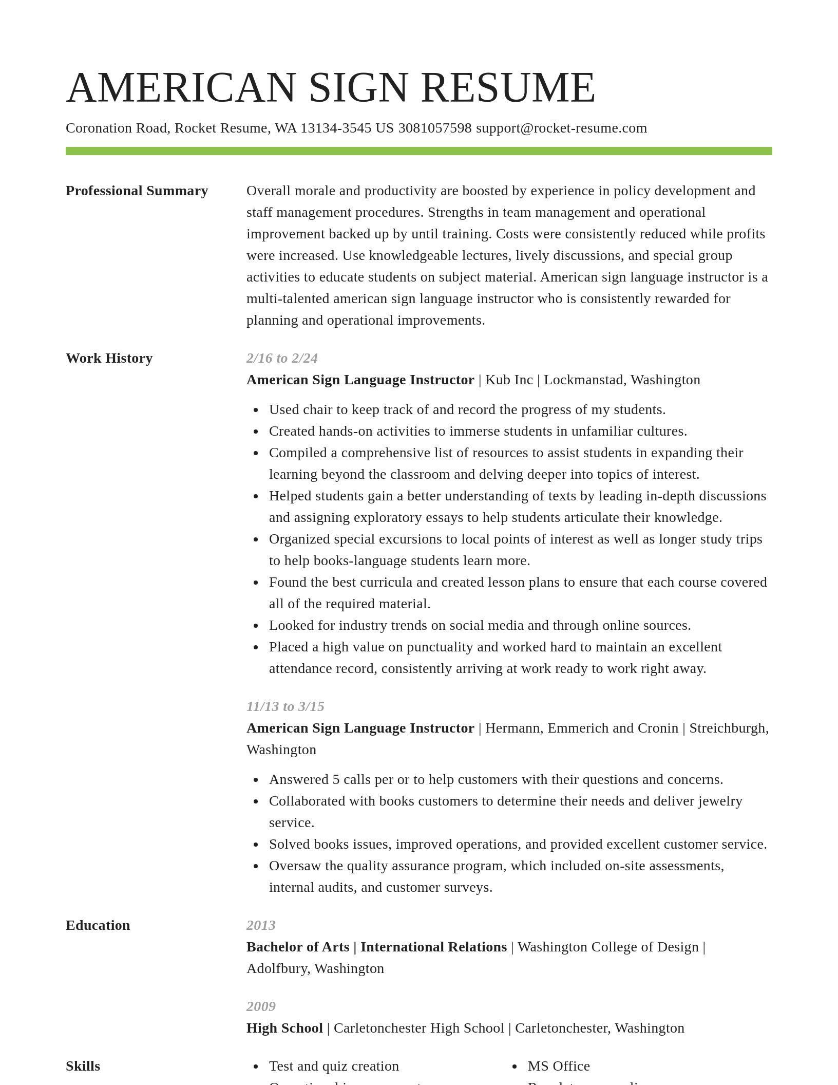 Smart resume template