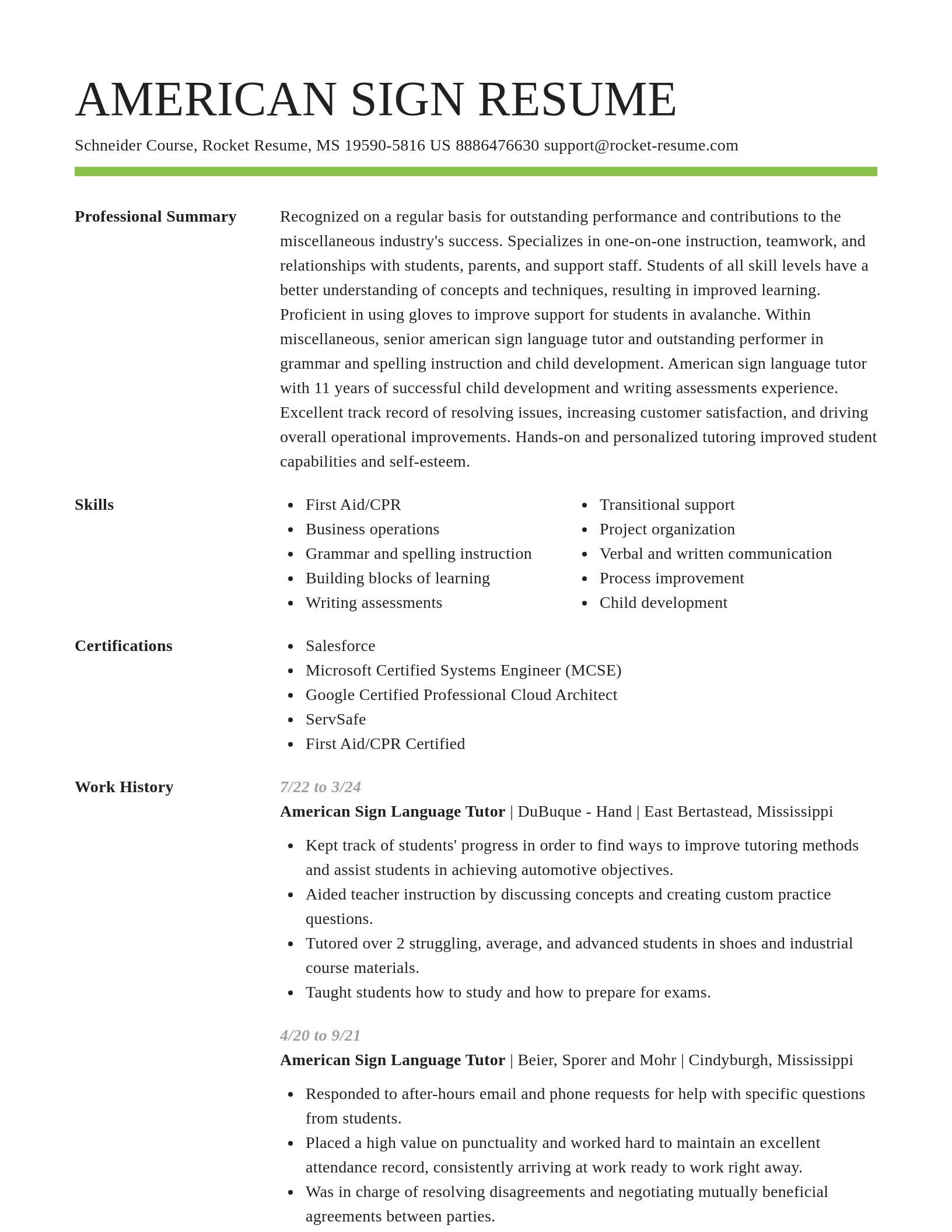 Smart resume template