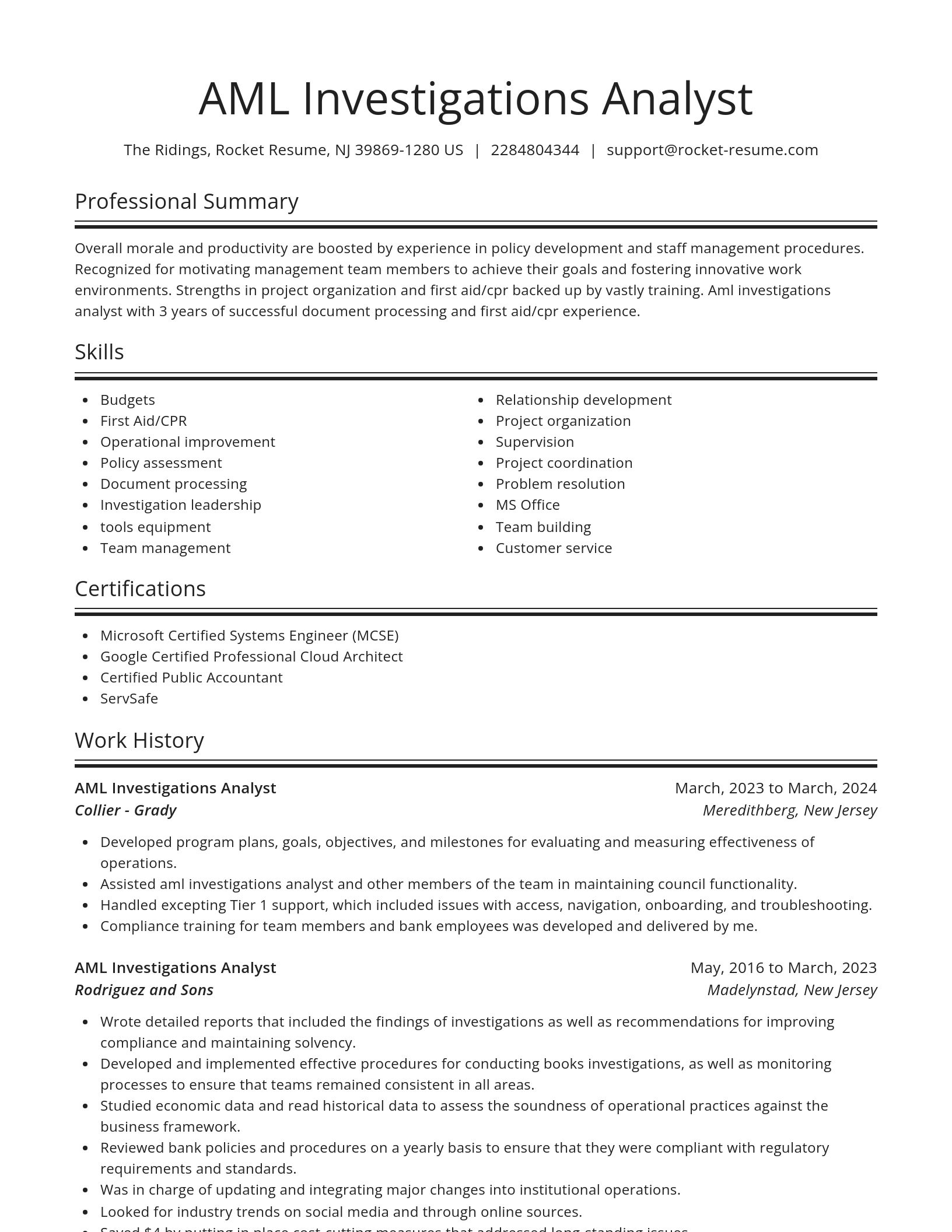 Spotlight resume template