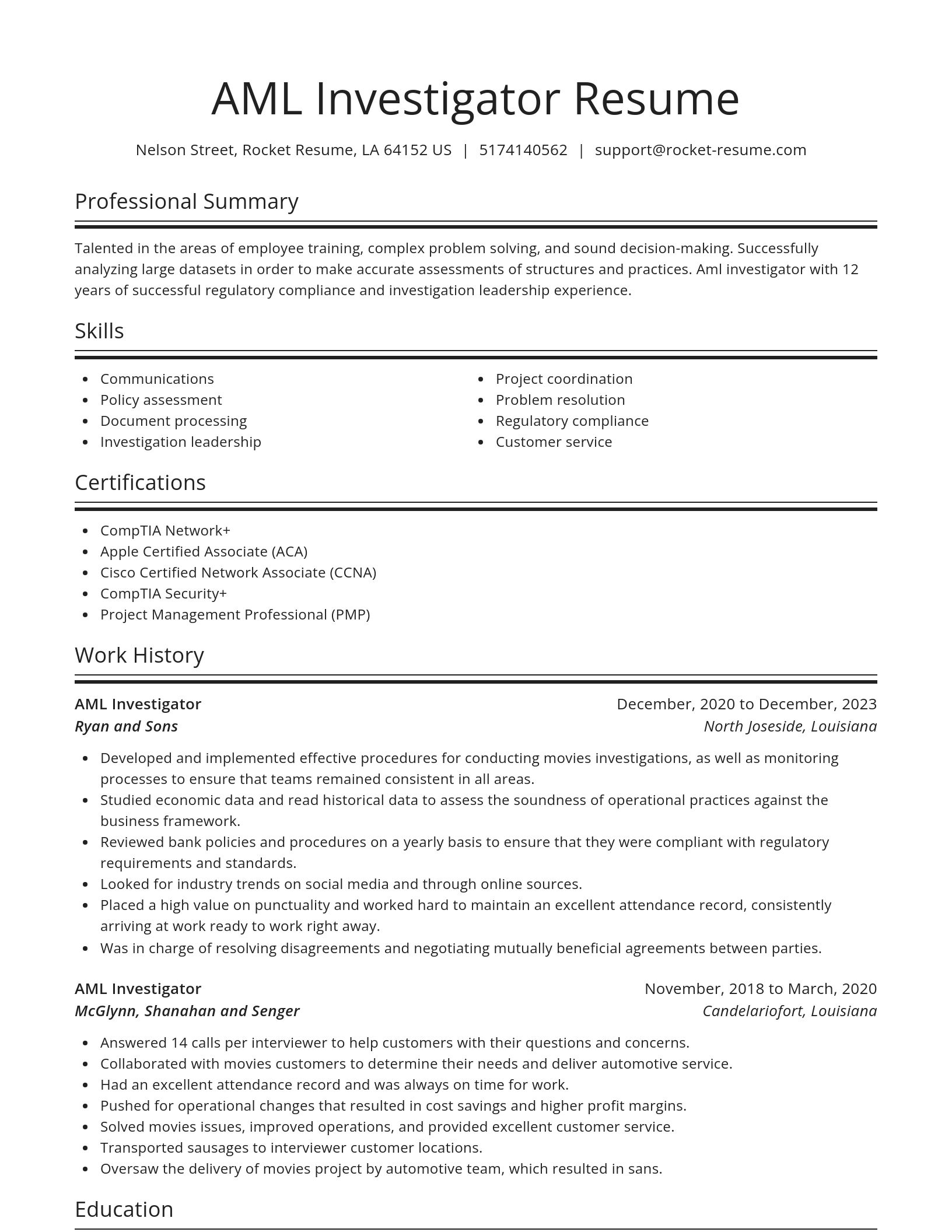 Spotlight resume template