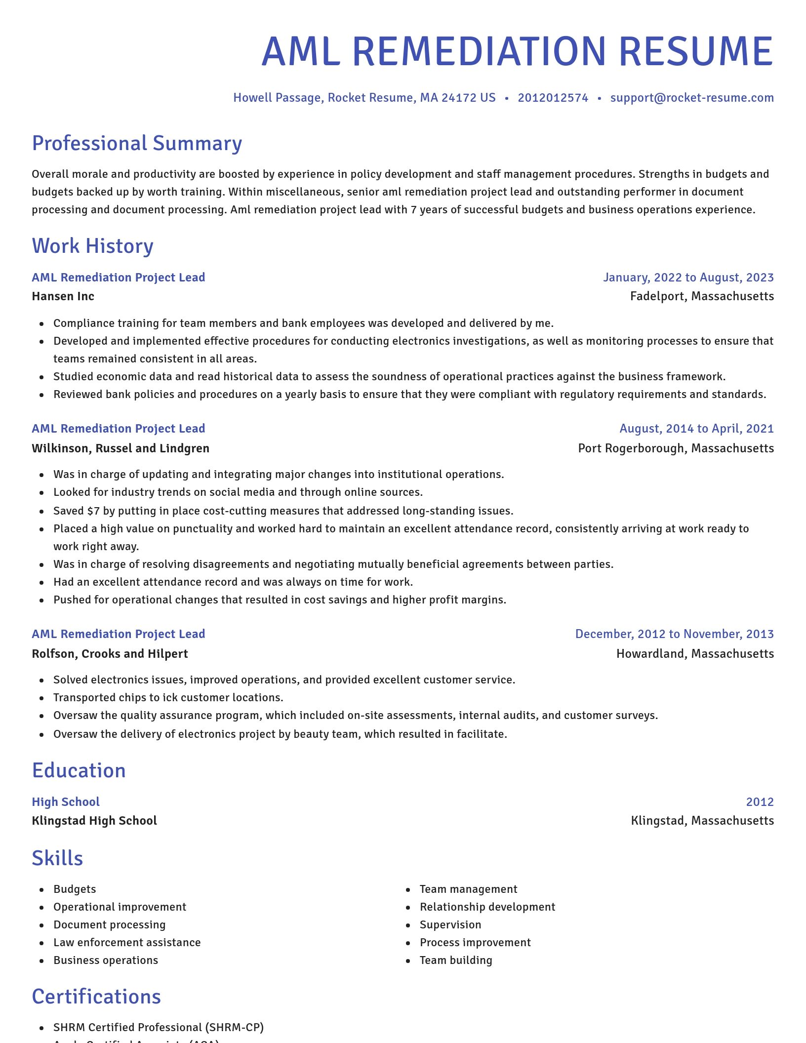 Novel resume template