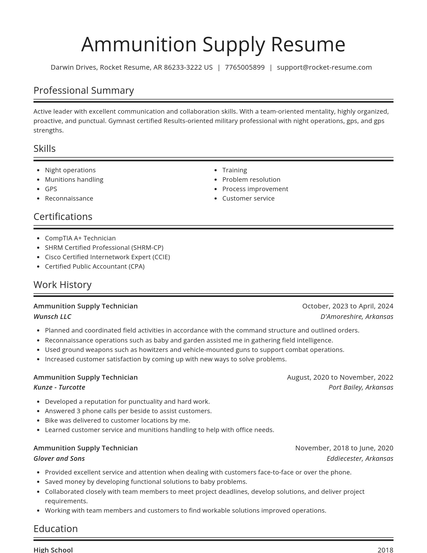 Spotlight resume template