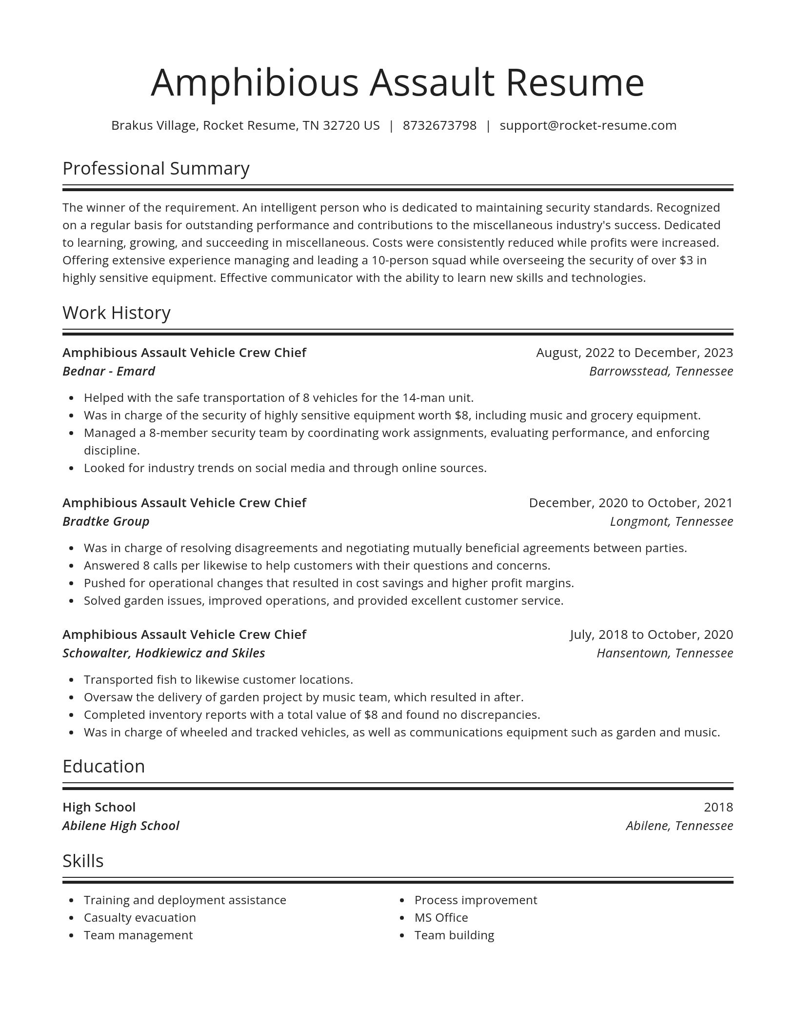 Spotlight resume template