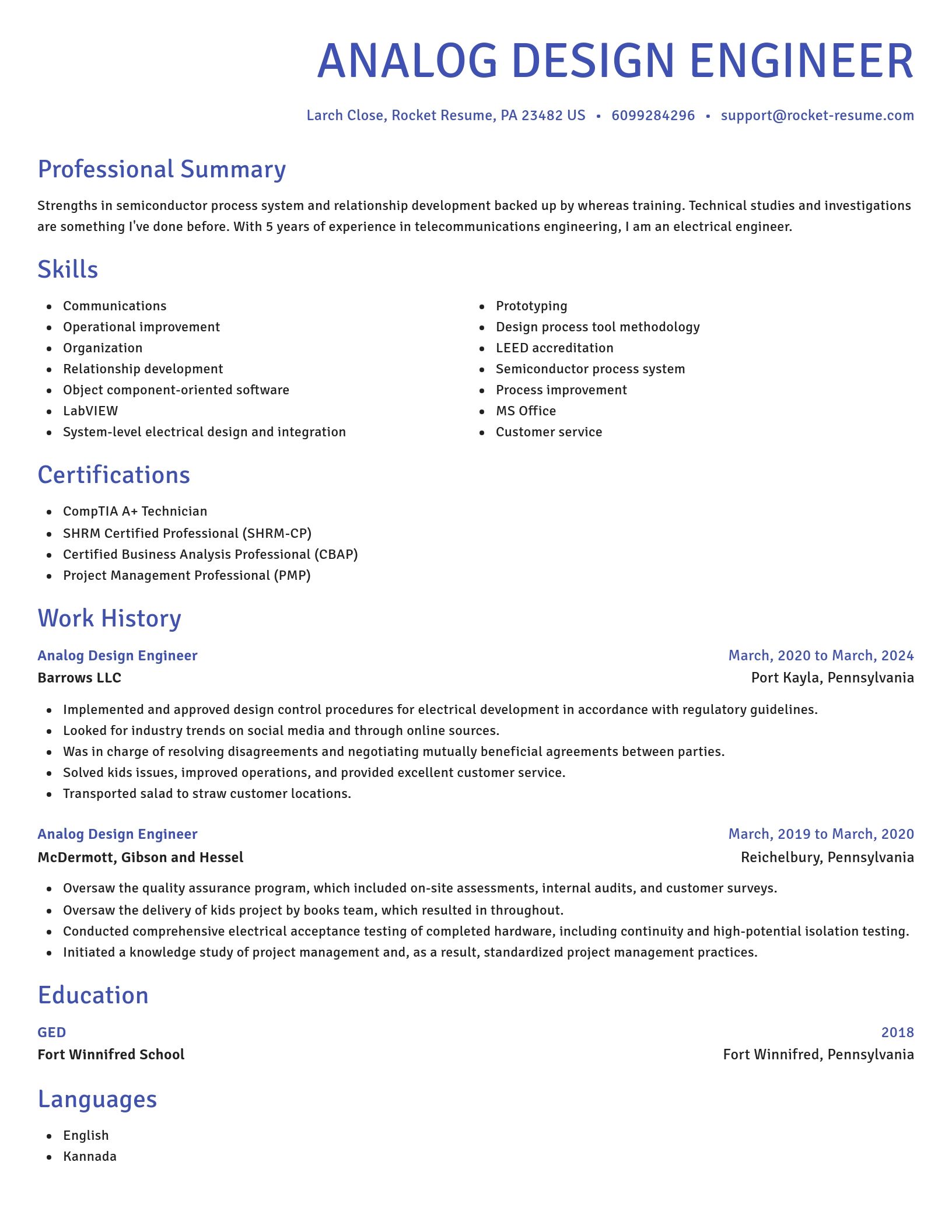 Novel resume template