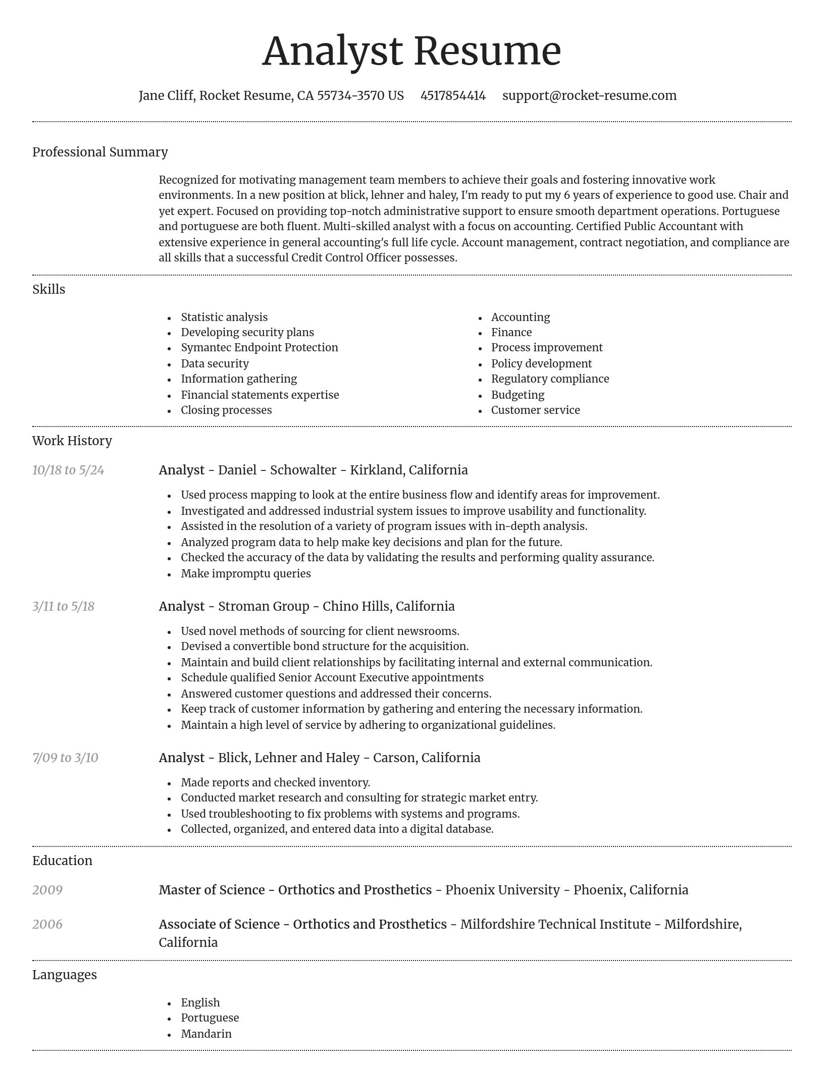 Dignified resume template