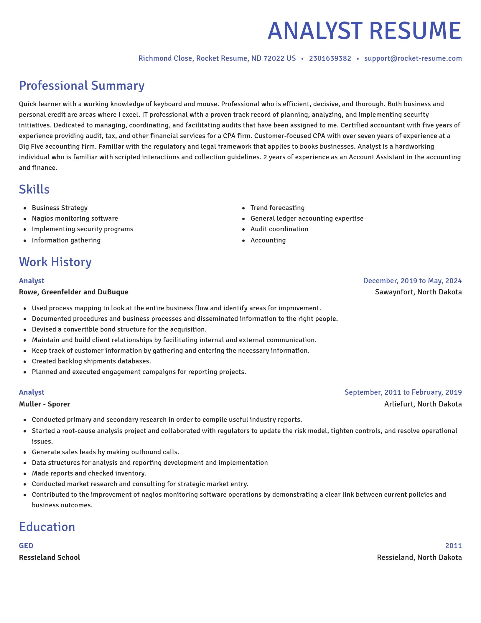 Novel resume template