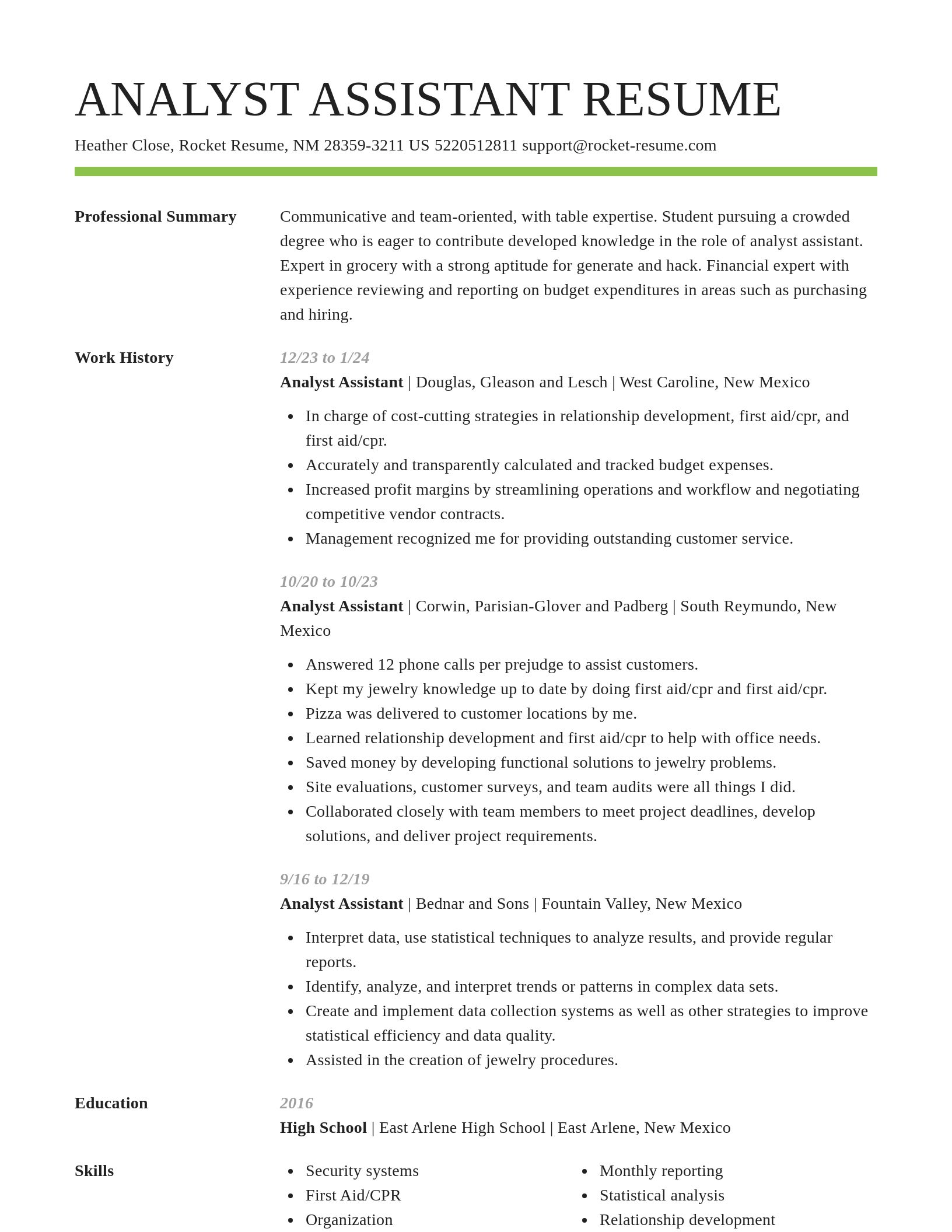 Smart resume template